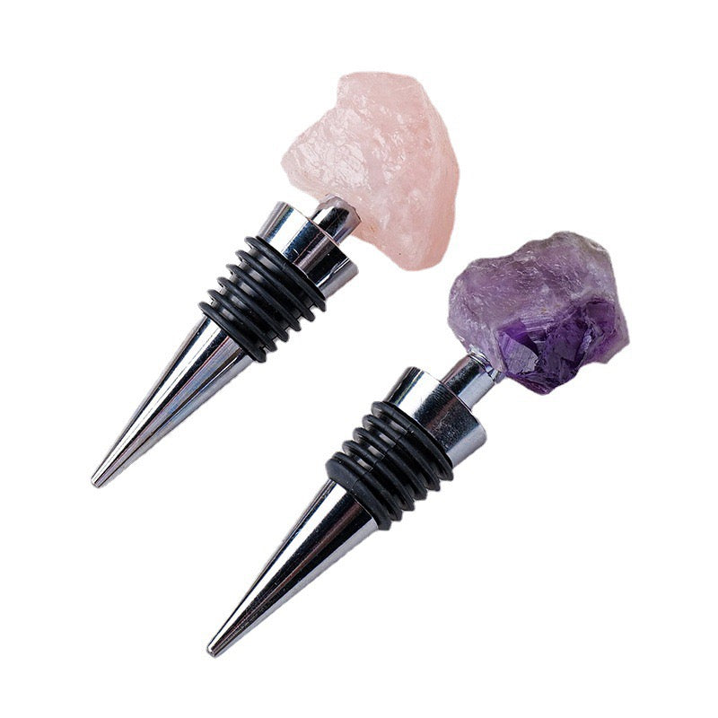 Natural Crystal Raw Stone Red Wine Stopper