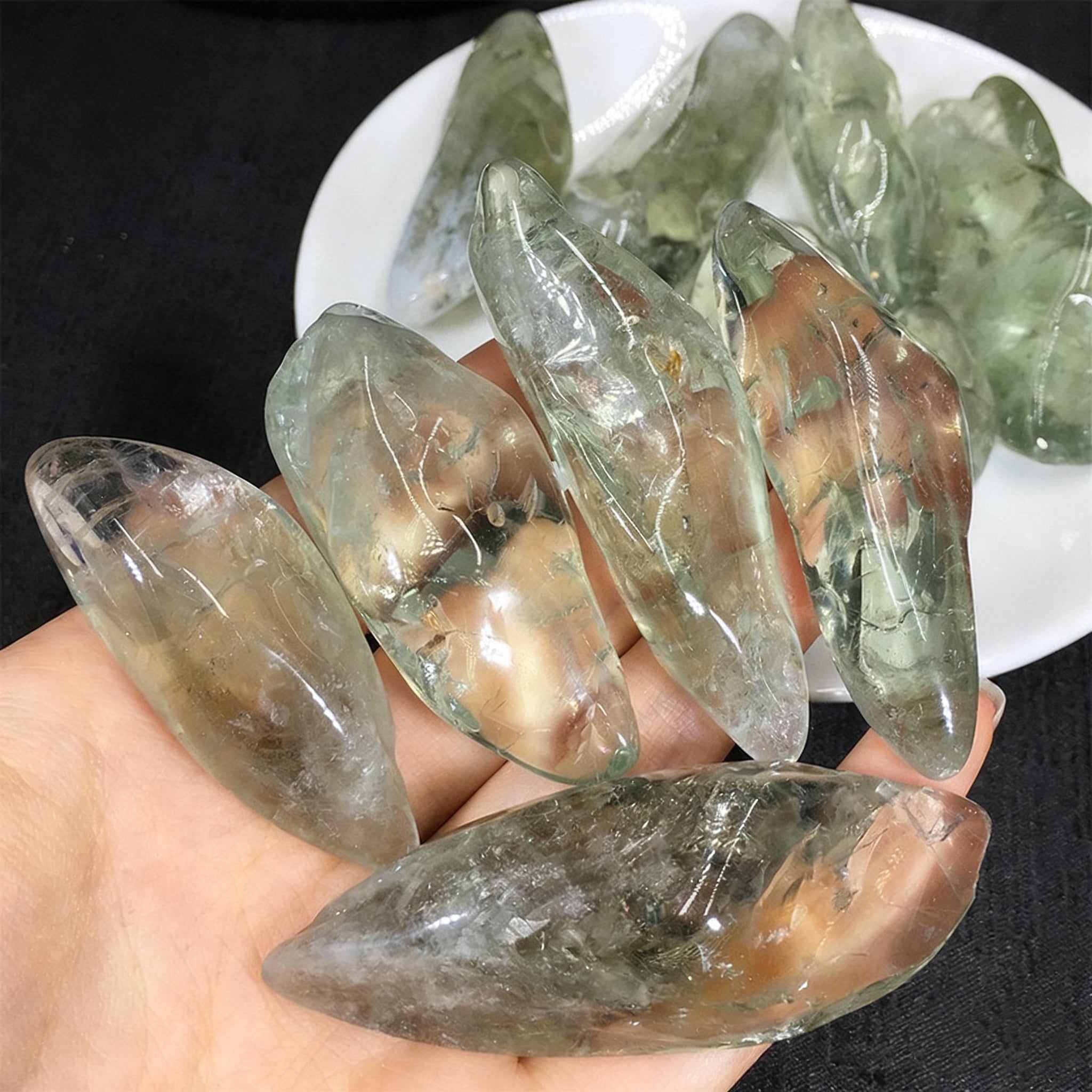 100g Natural Green Crystal Polished Stone