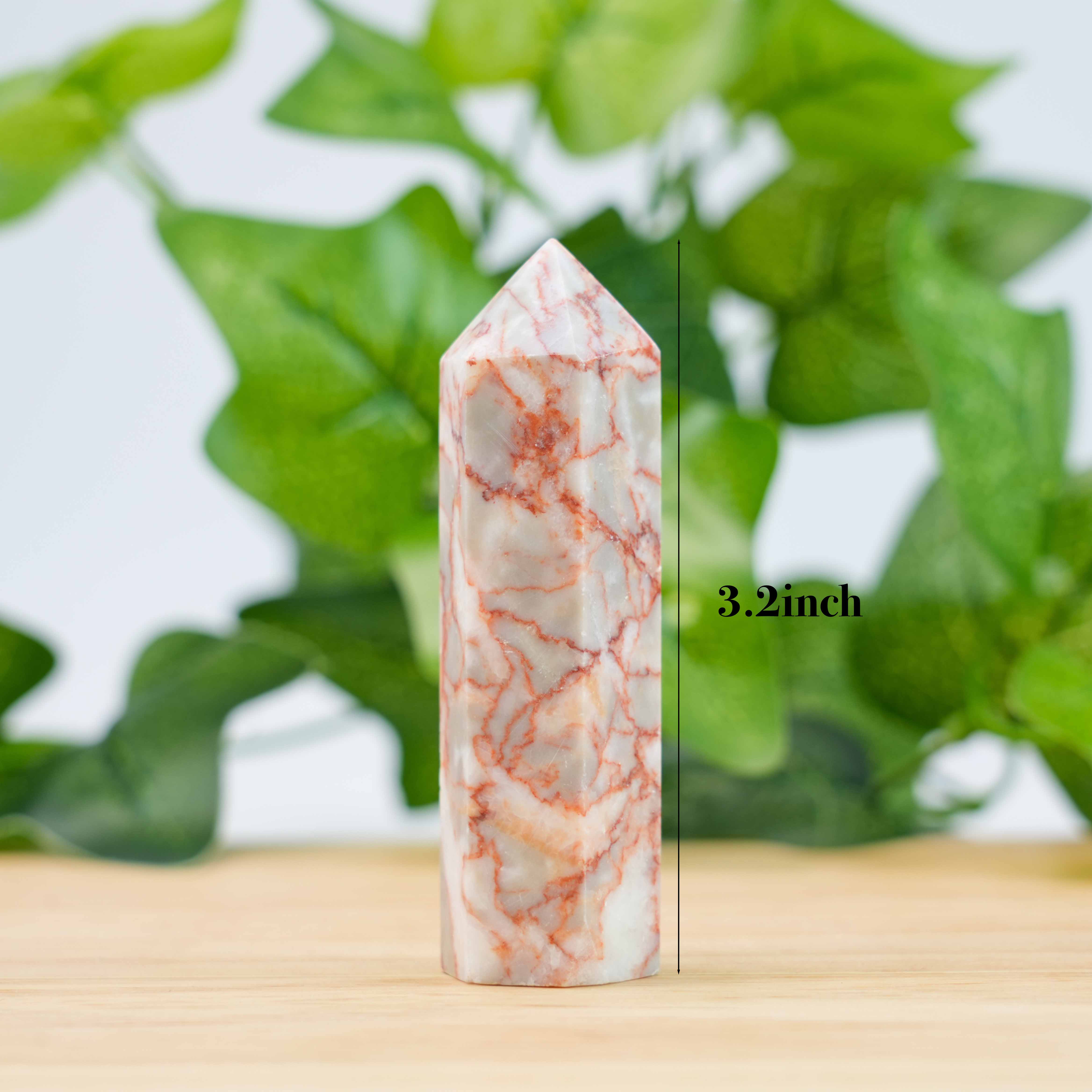 Red net stone tower Single Network Crystal Column for Home Decor