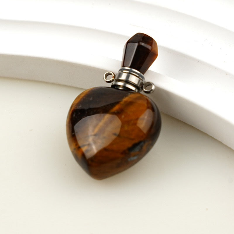 Natural Crystal Heart Gemstone Perfume Bottle
