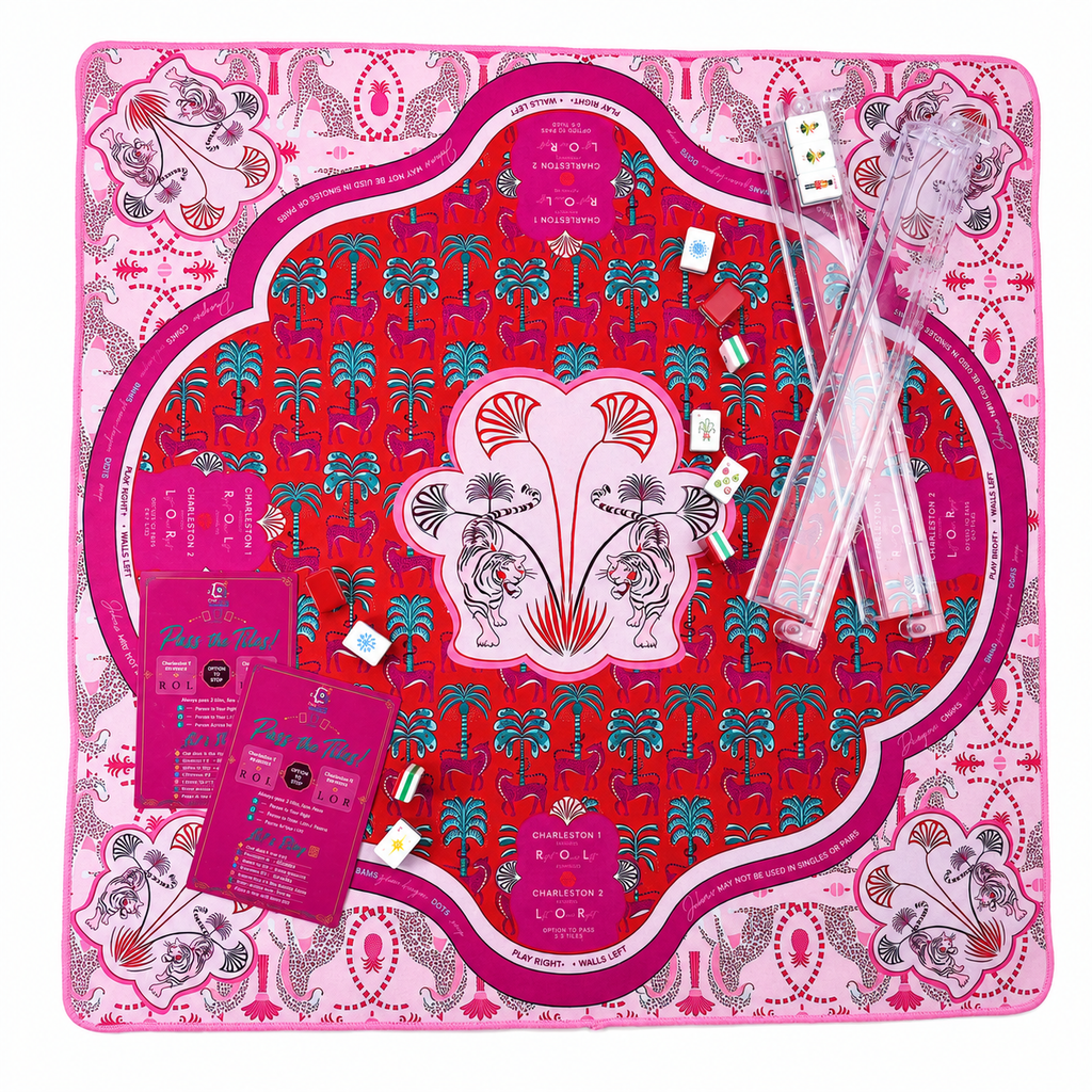Pink Tiger Mahjong Set