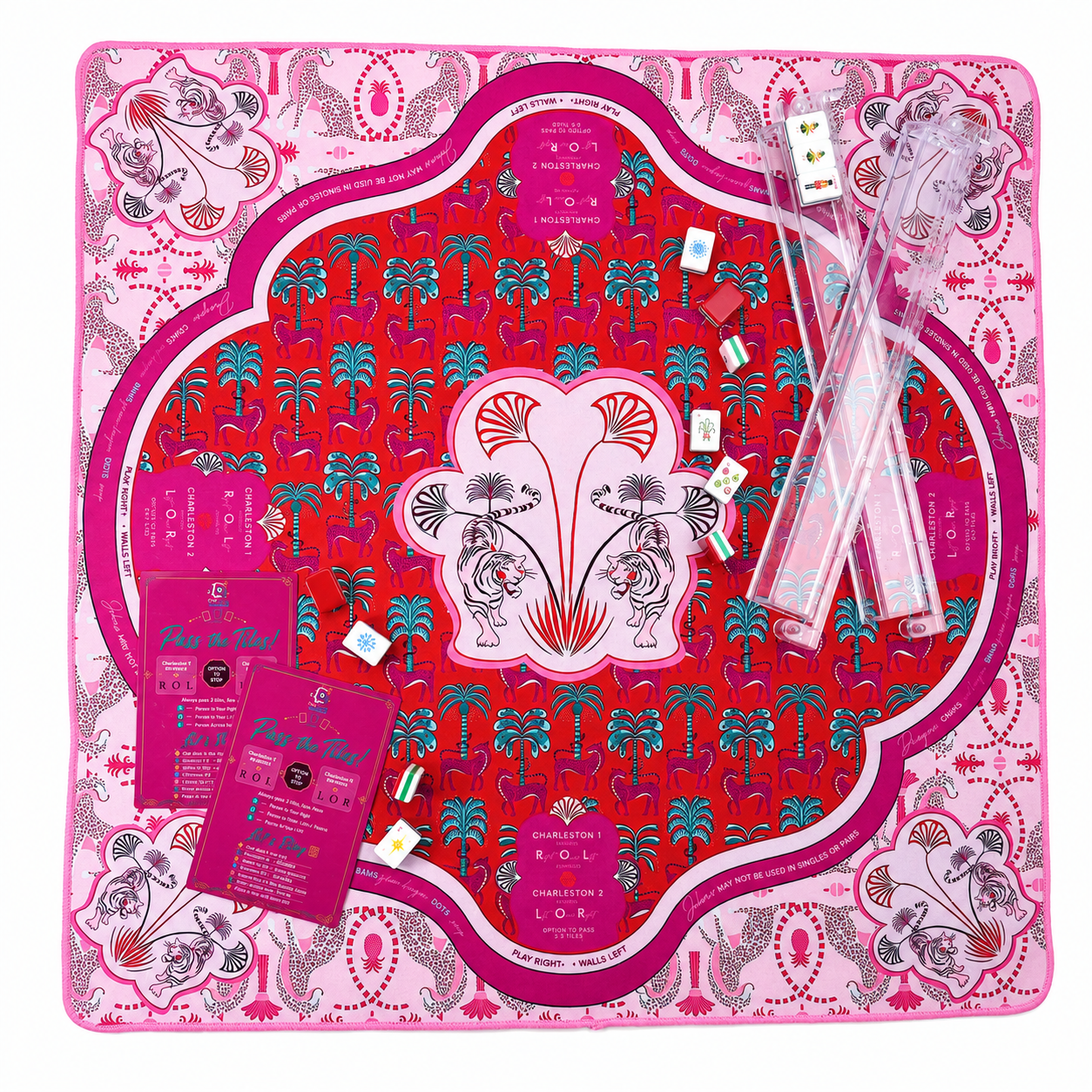 Pink Tiger Mahjong Set