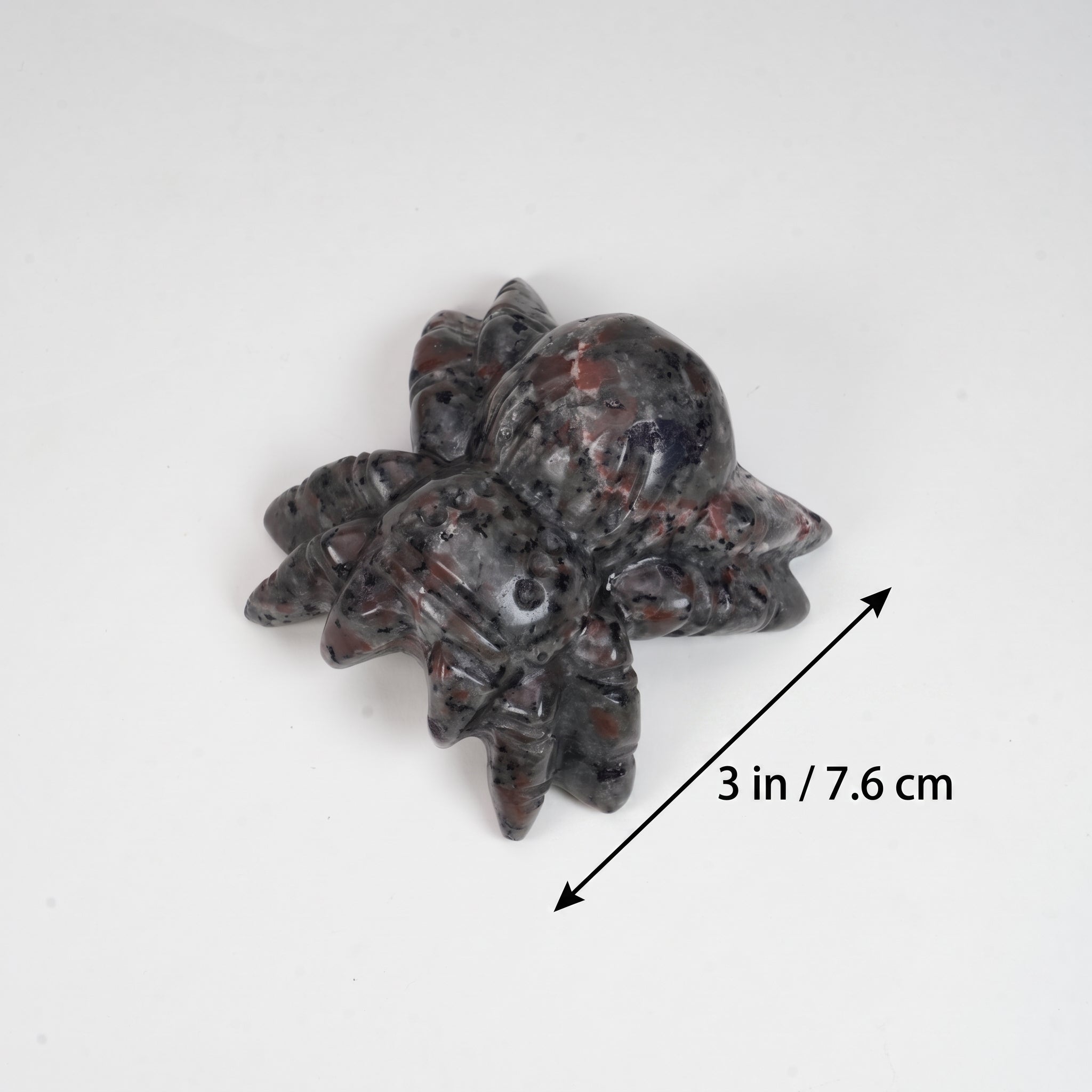 Natural Yooperlite Spider Crystal Carving, Polished Halloween Gemstone Spider Ornament for Home Decor & Holiday Collection