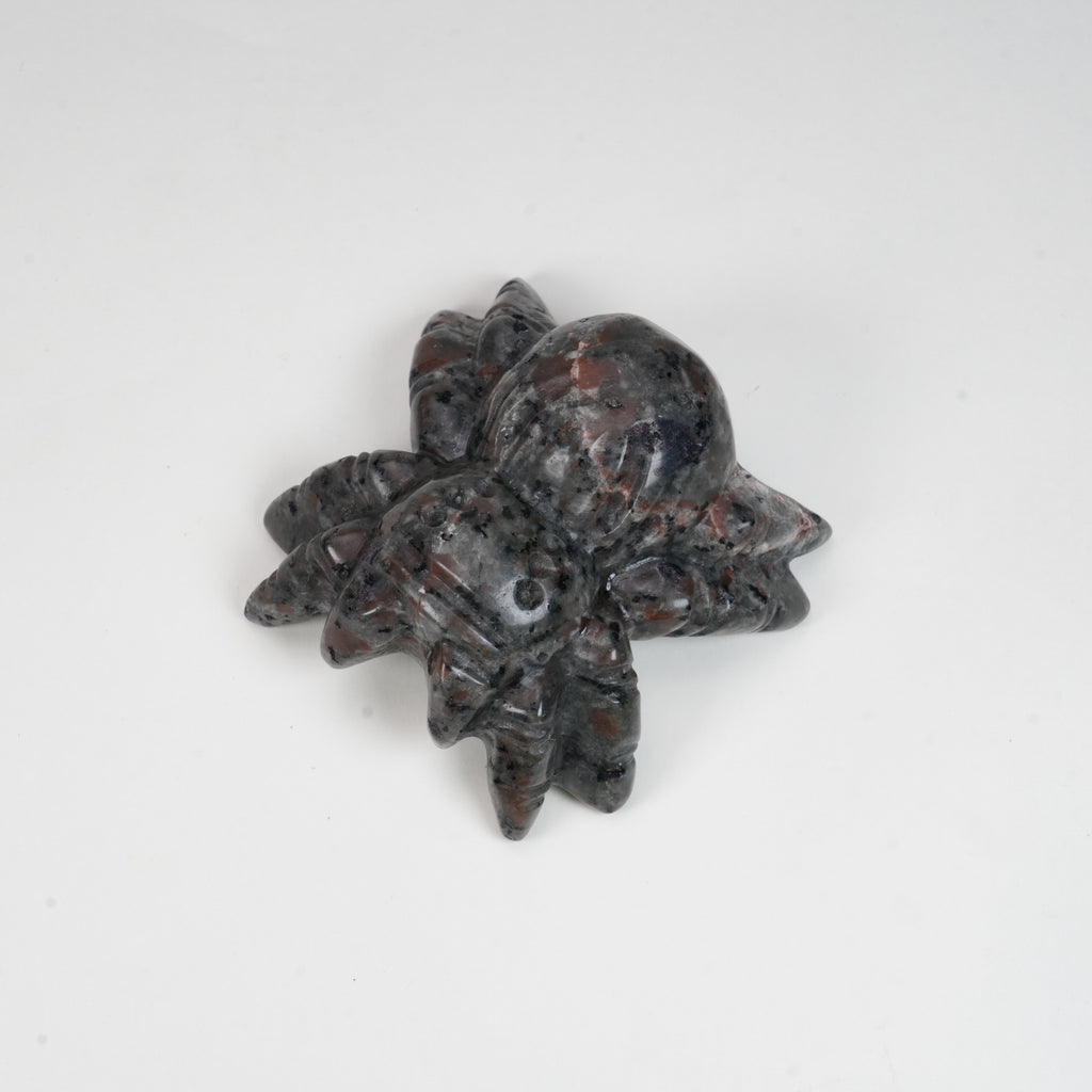 Natural Yooperlite Spider Crystal Carving, Polished Halloween Gemstone Spider Ornament for Home Decor & Holiday Collection
