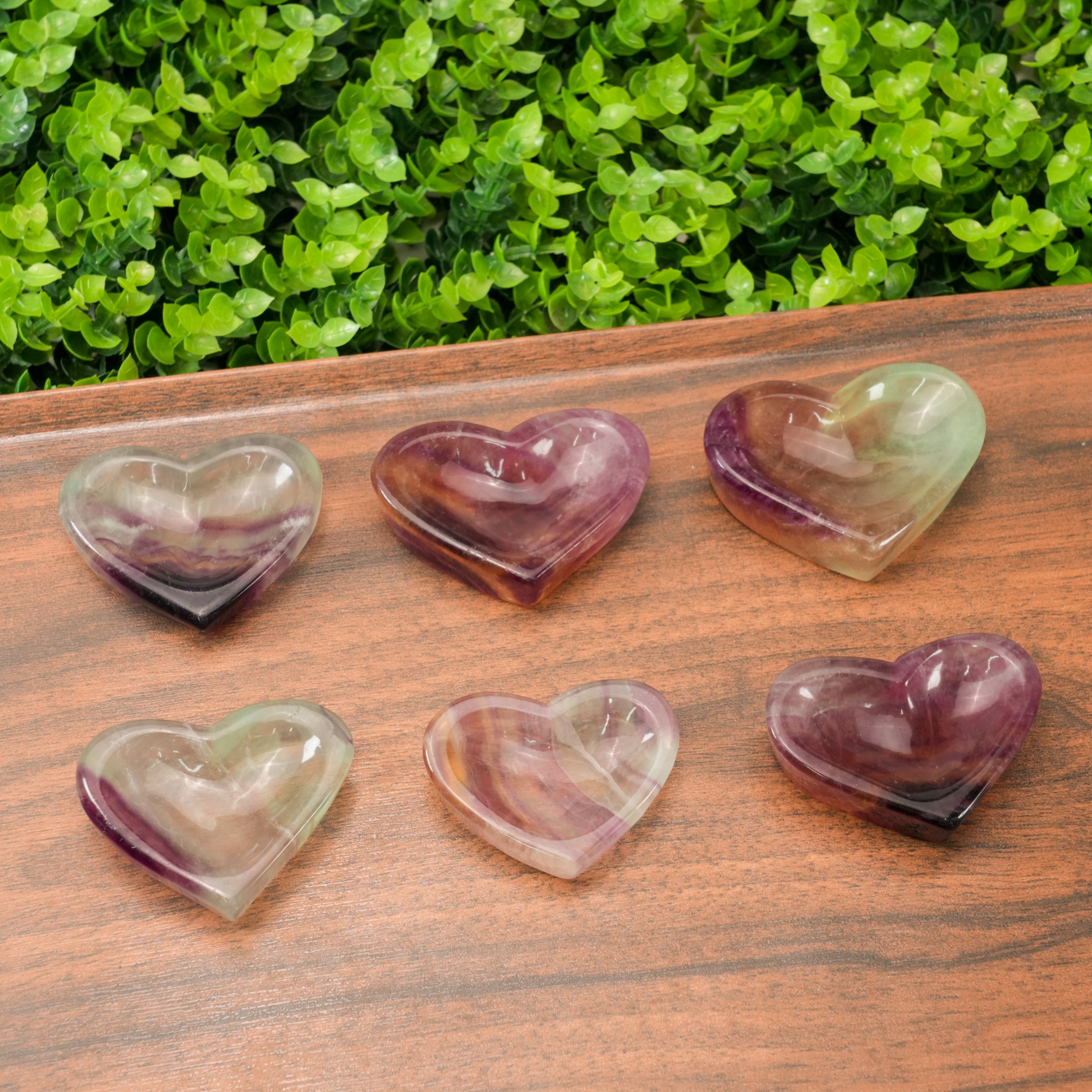 Candy Fluorite Heart Bowl | Colorful Crystal Bowl for Healing, Home Decor & Small Storage