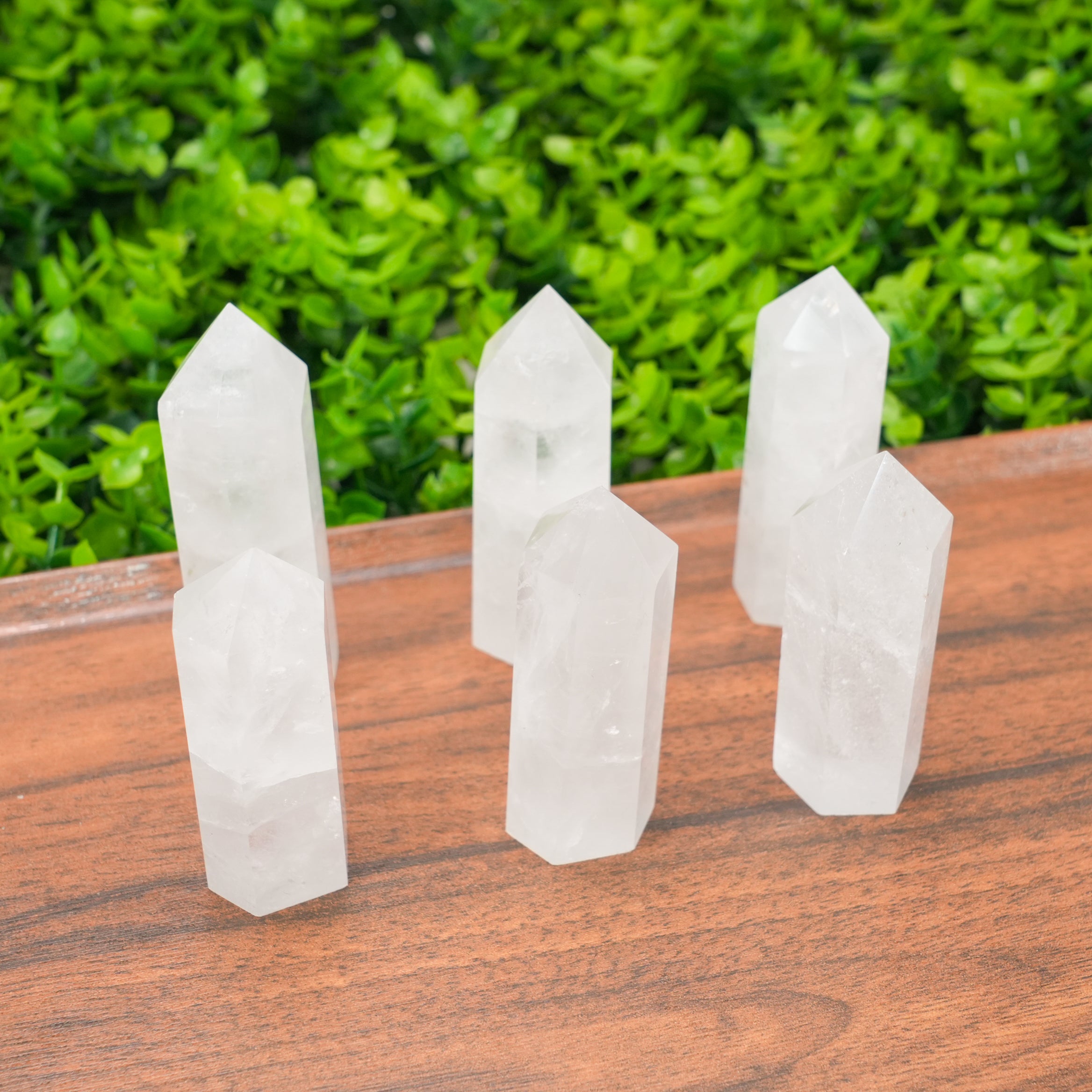 Clear Quartz Crystal Tower, Polished Single Point Wand for Meditation, Spiritual Balance & Desk Decoration
