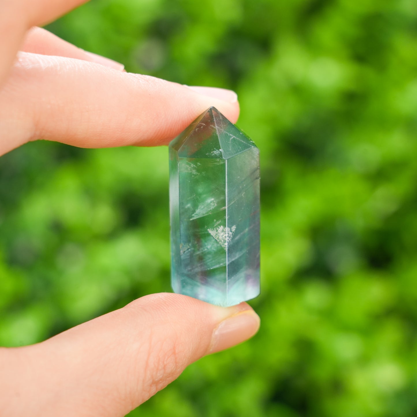 Natural Rainbow Fluorite Crystal Point - Polished Healing Gemstone Tower for Meditation, Reiki Chakra Balancing, Crystal Decor & Gift