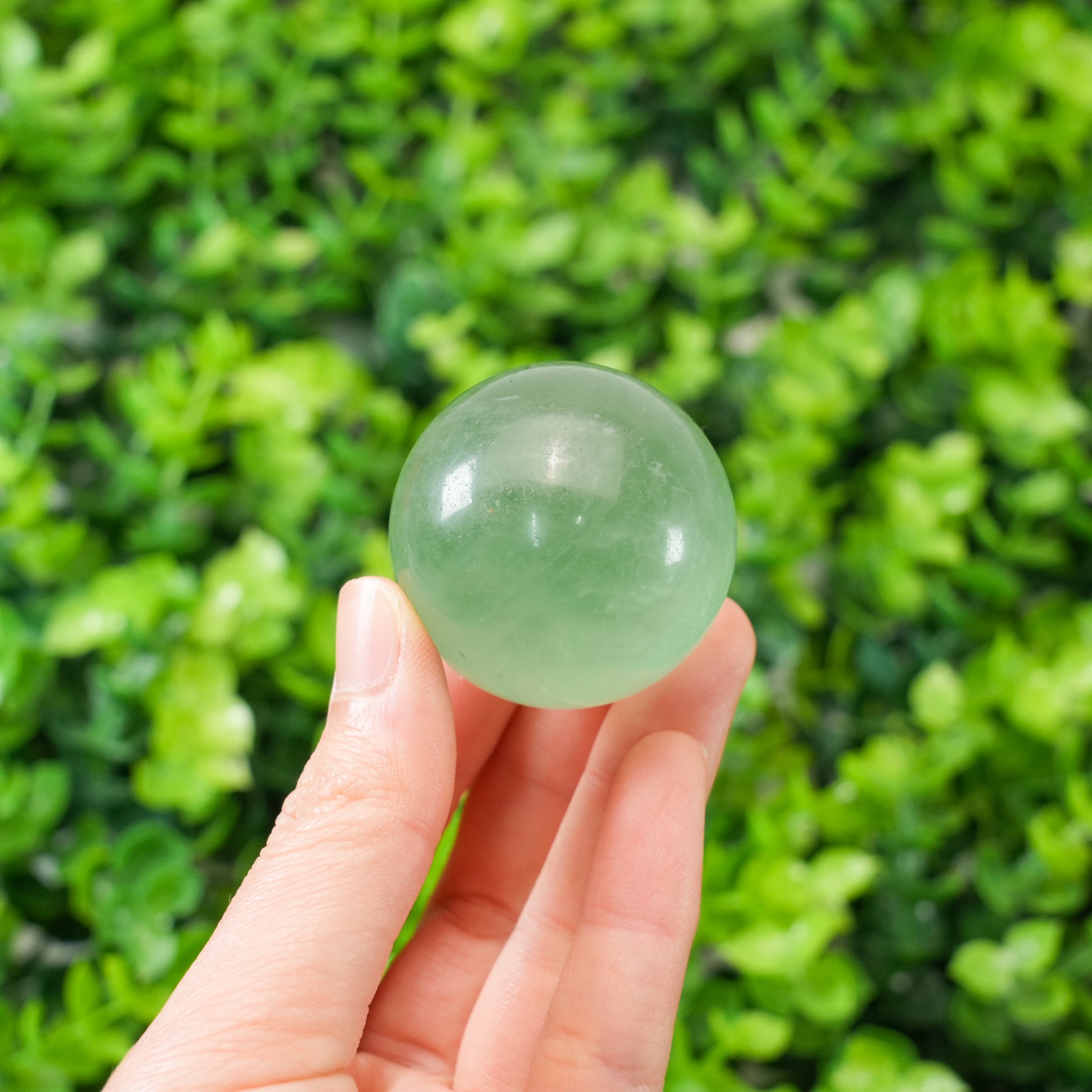 Green Fluorite Mini Sphere | Tiny Healing Crystal, Portable Pocket Stone & Home Decor