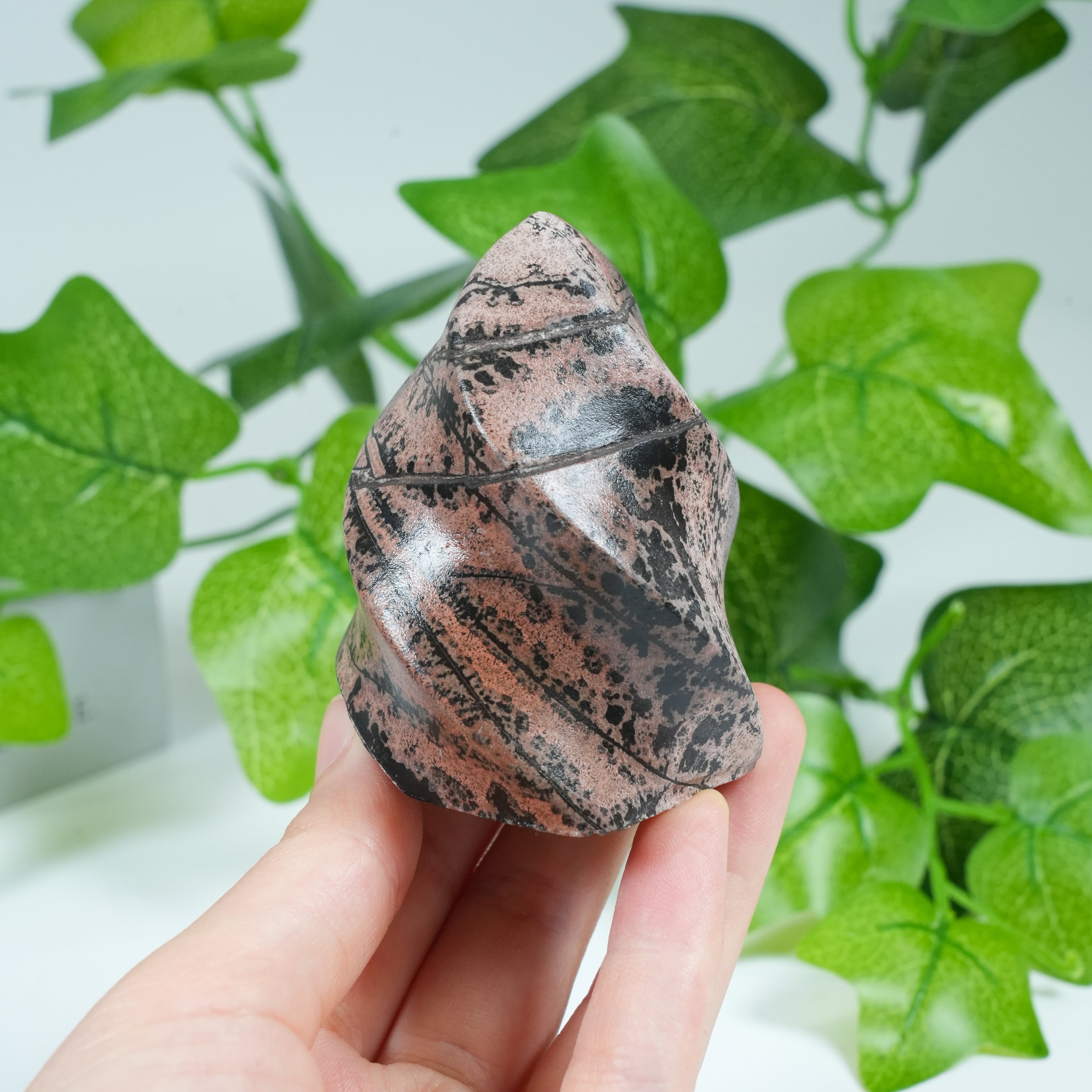 Picture Jasper Flame Carving, Polished Freeform Crystal Flame for Home Decor & Energy Work