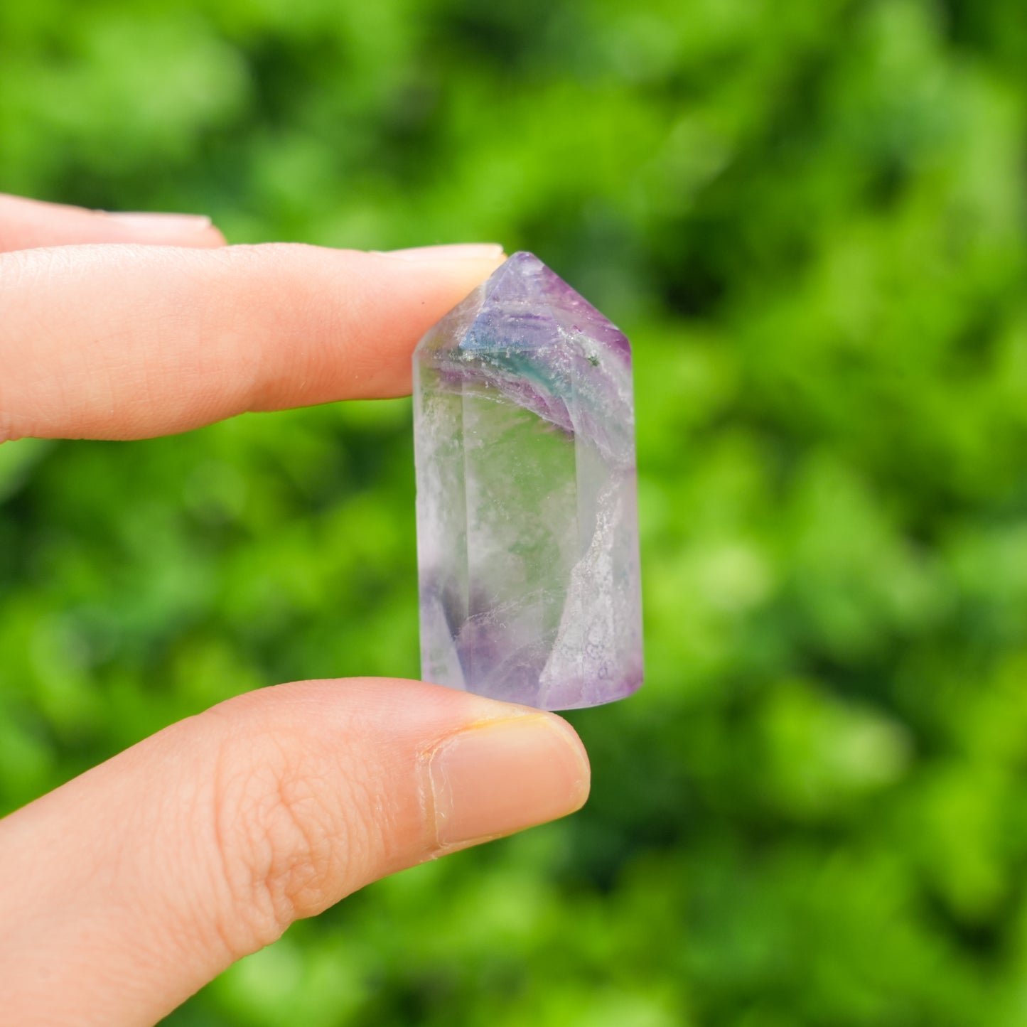 Natural Rainbow Fluorite Crystal Point - Polished Healing Gemstone Tower for Meditation, Reiki Chakra Balancing, Crystal Decor & Gift