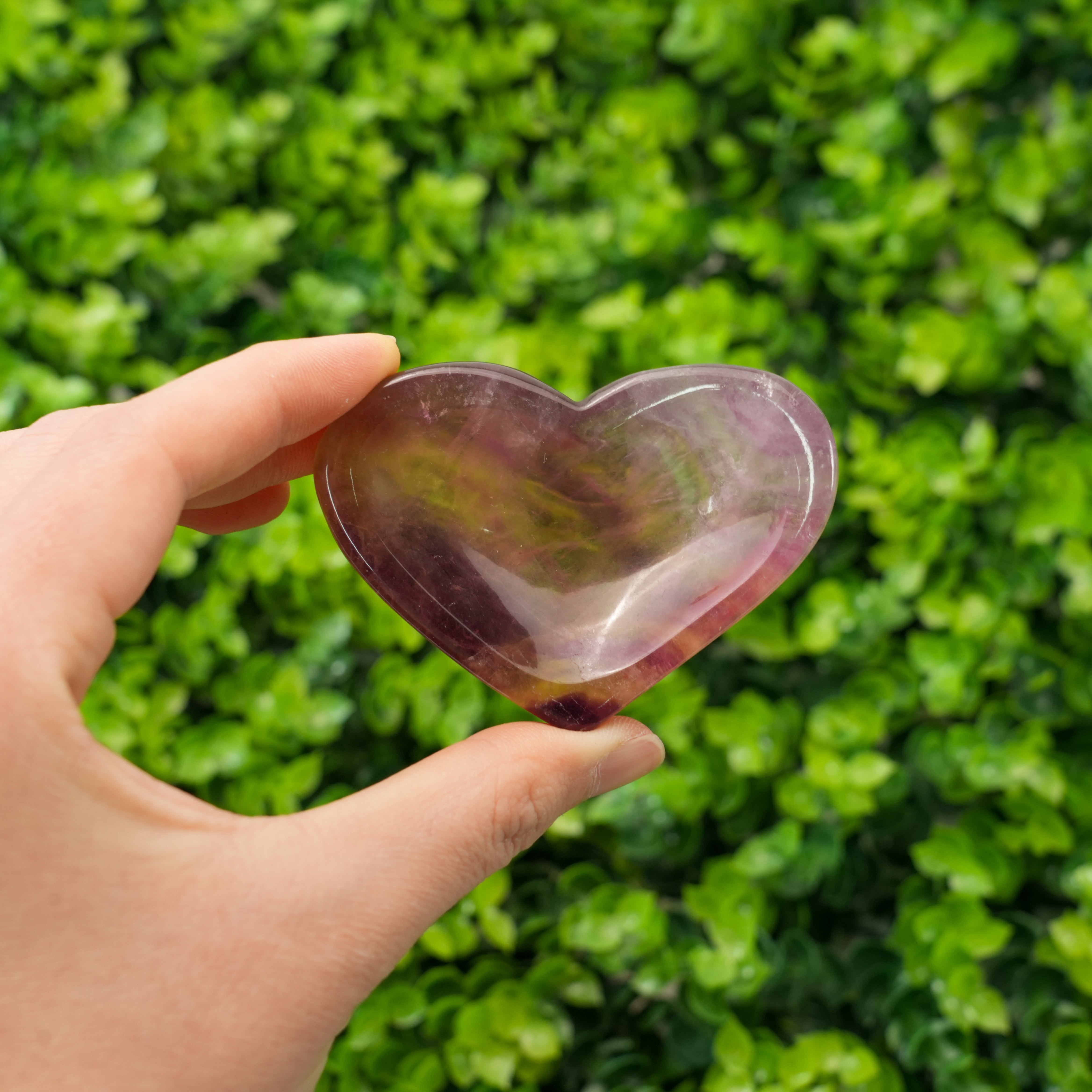Candy Fluorite Heart Bowl | Colorful Crystal Bowl for Healing, Home Decor & Small Storage