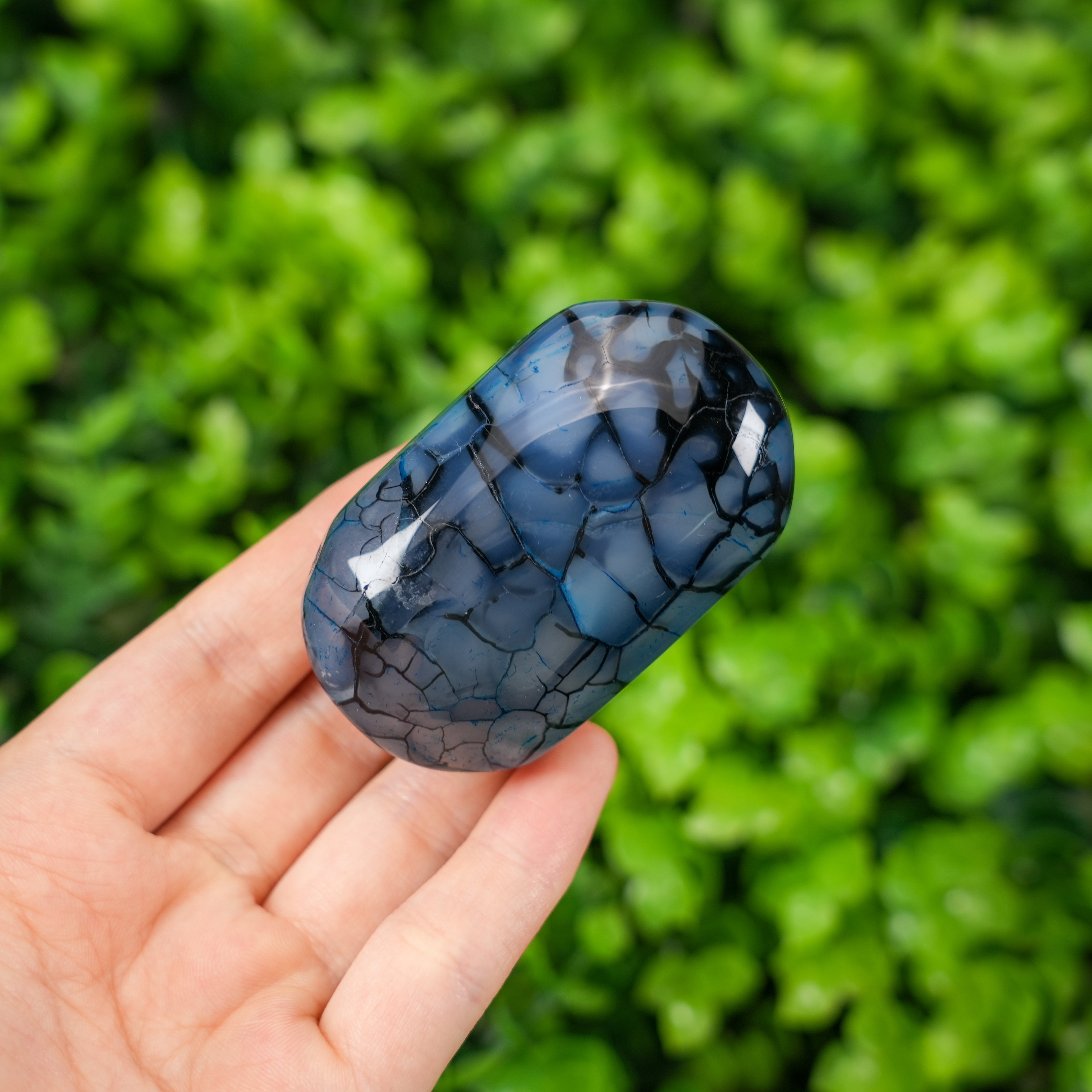 Colorful Dragon Vein Agate Tumbled Palm Stones, Polished Healing Gemstones for Pocket & Altar