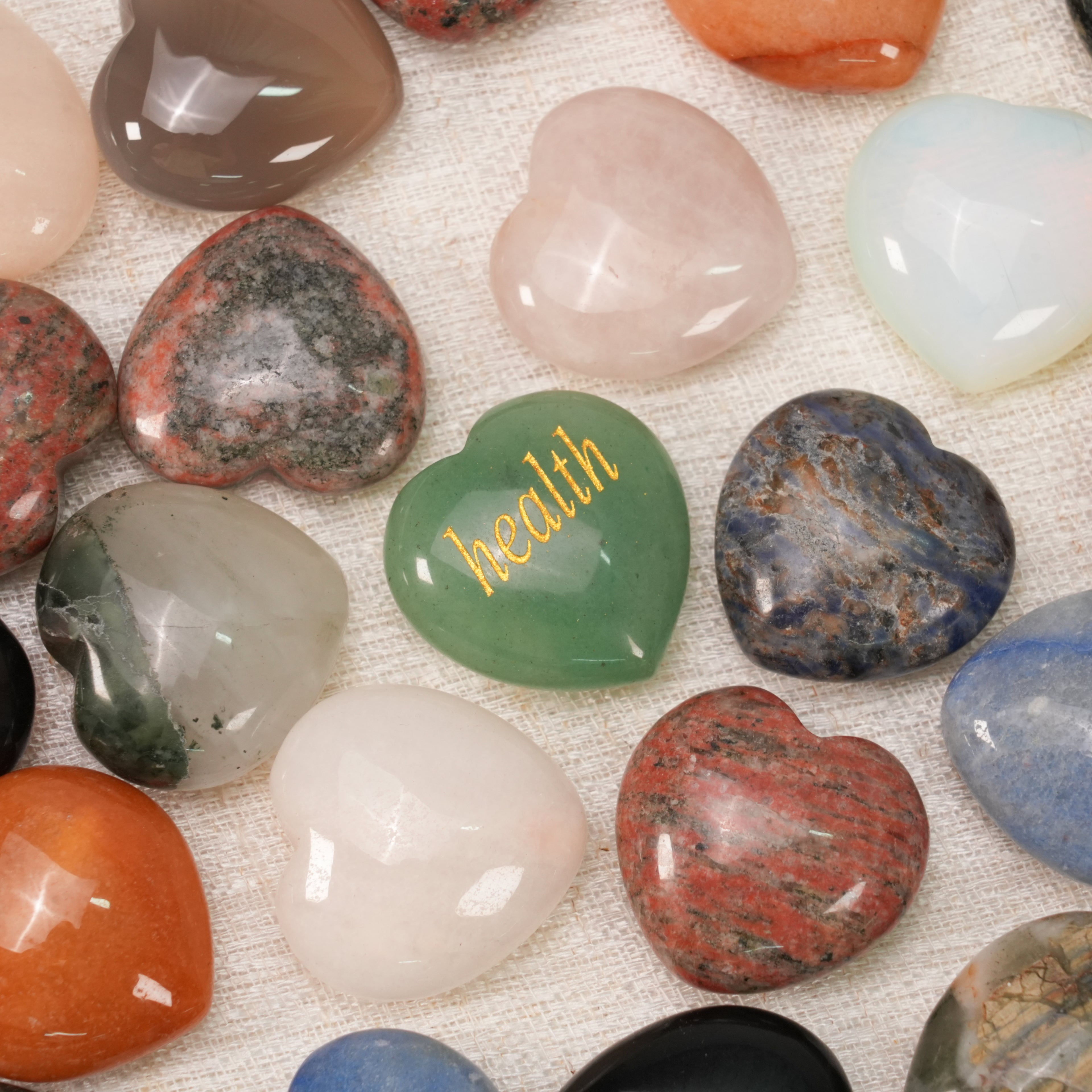 Mixed Natural Crystal Mini Heart Worry Stones Bulk, Assorted Polished Pocket Palm Heart Crystals For Chakra Meditation Healing Gift Wholesale