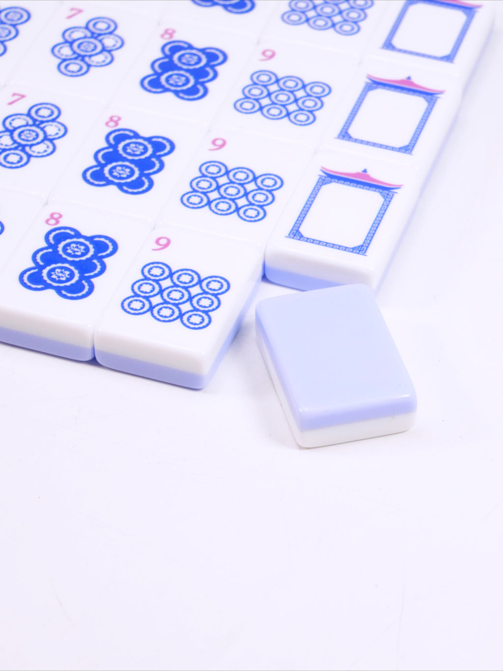Blue Porcelain Mahjong Tile Set