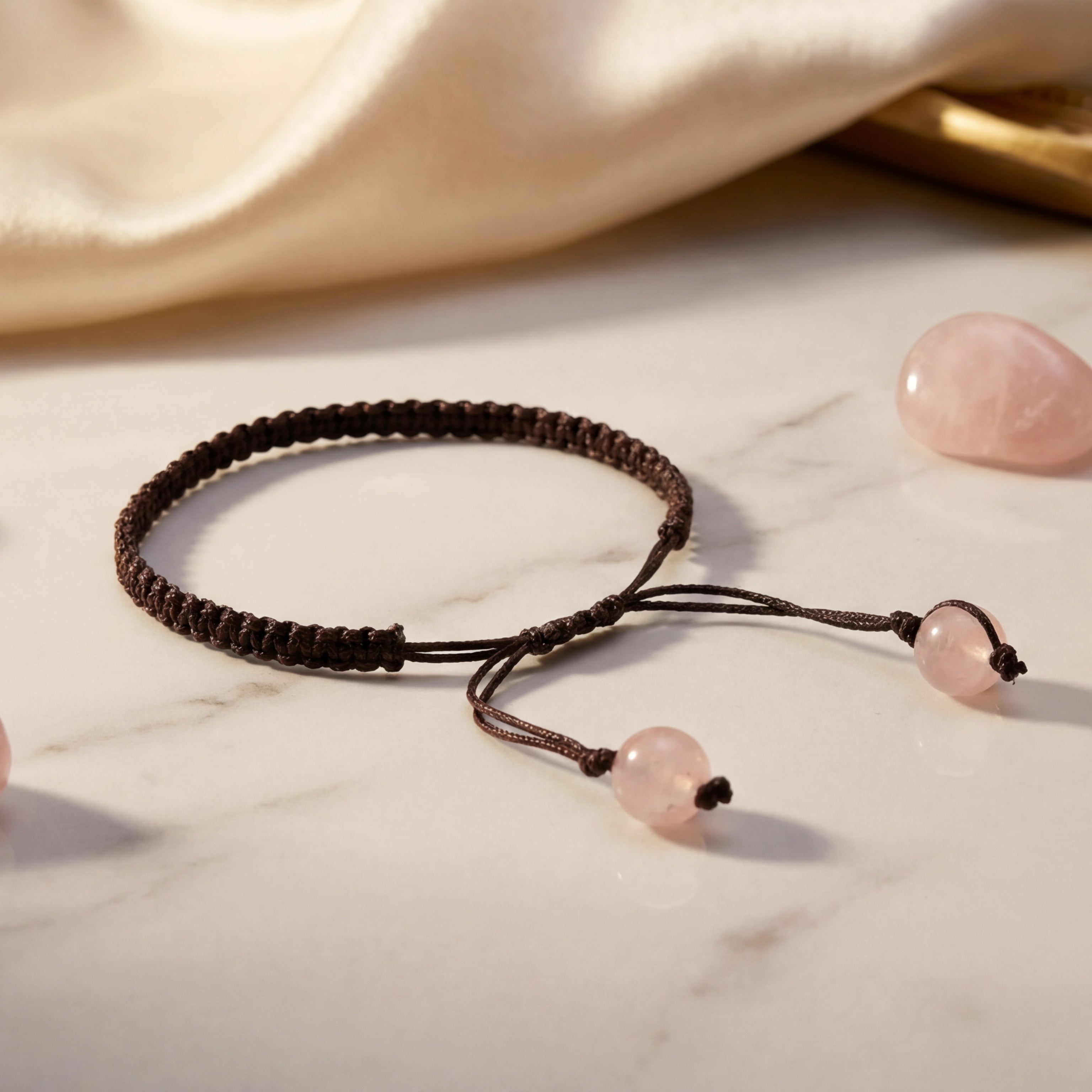 Rose Quartz Wristband Bracelet