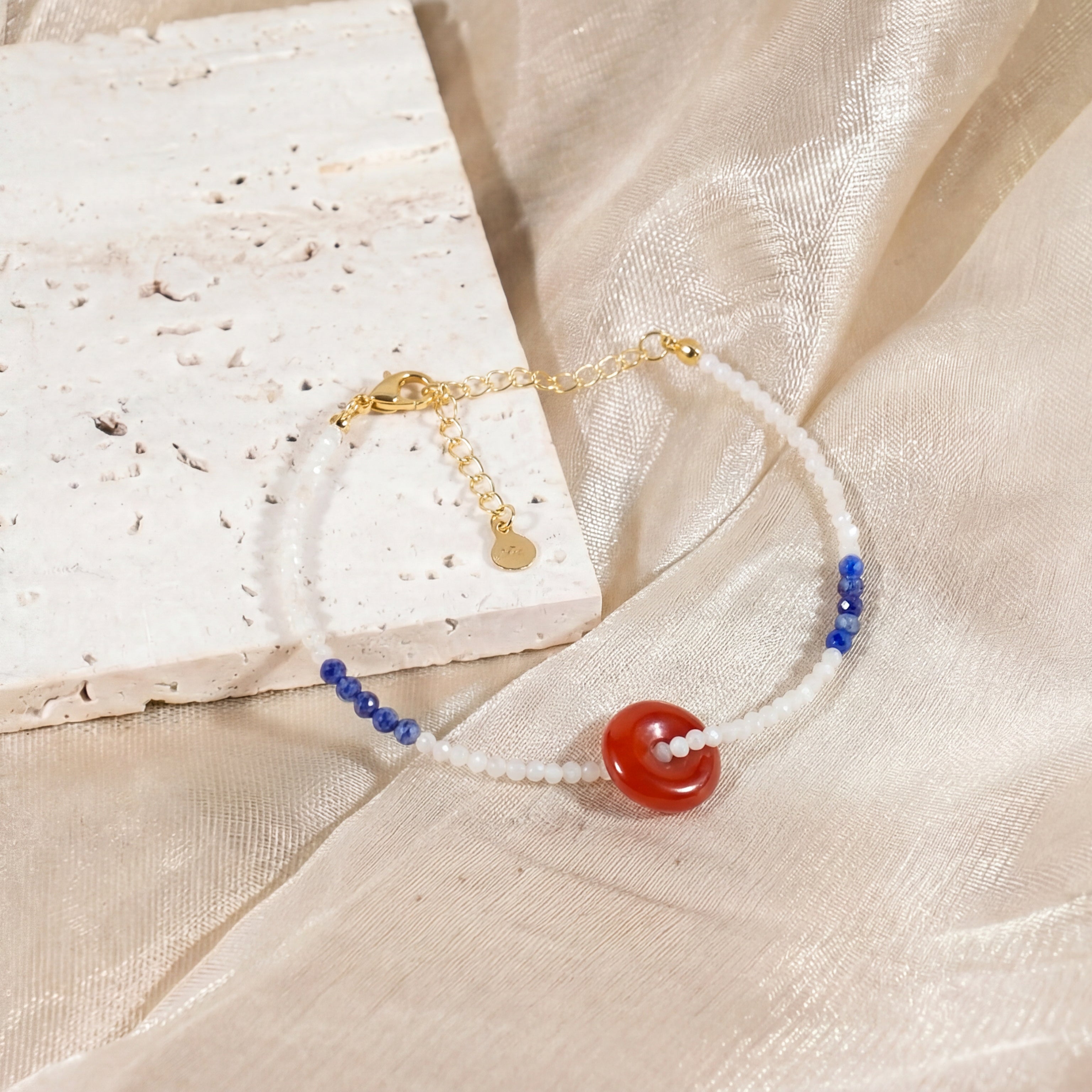 Red Jasper Peace Buckle Handmade Bracelet