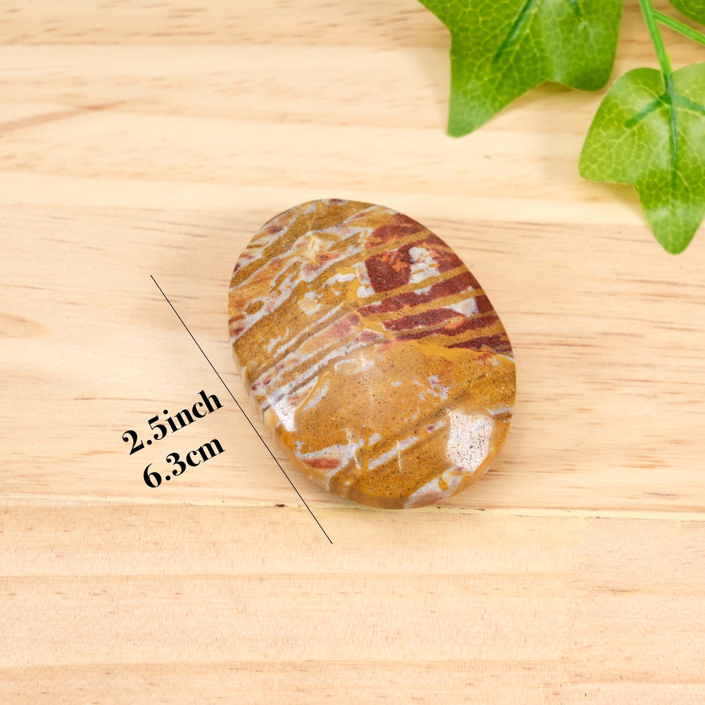 Hand Polished Van Gogh Stone Palm Stone - Unique Artistic Jasper for Grounding & Healing