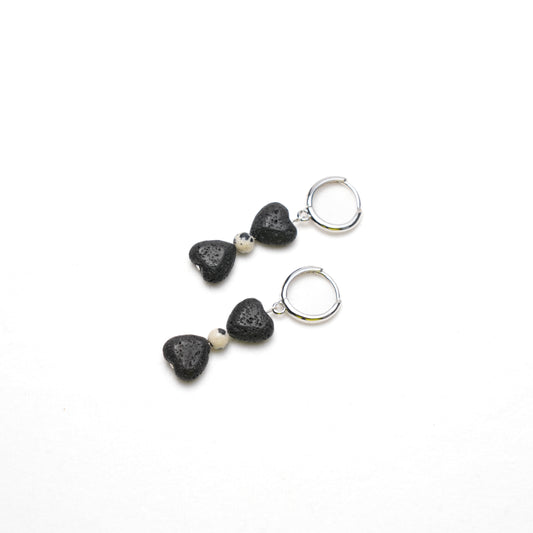 Custom Lava Stone Heart Earrings