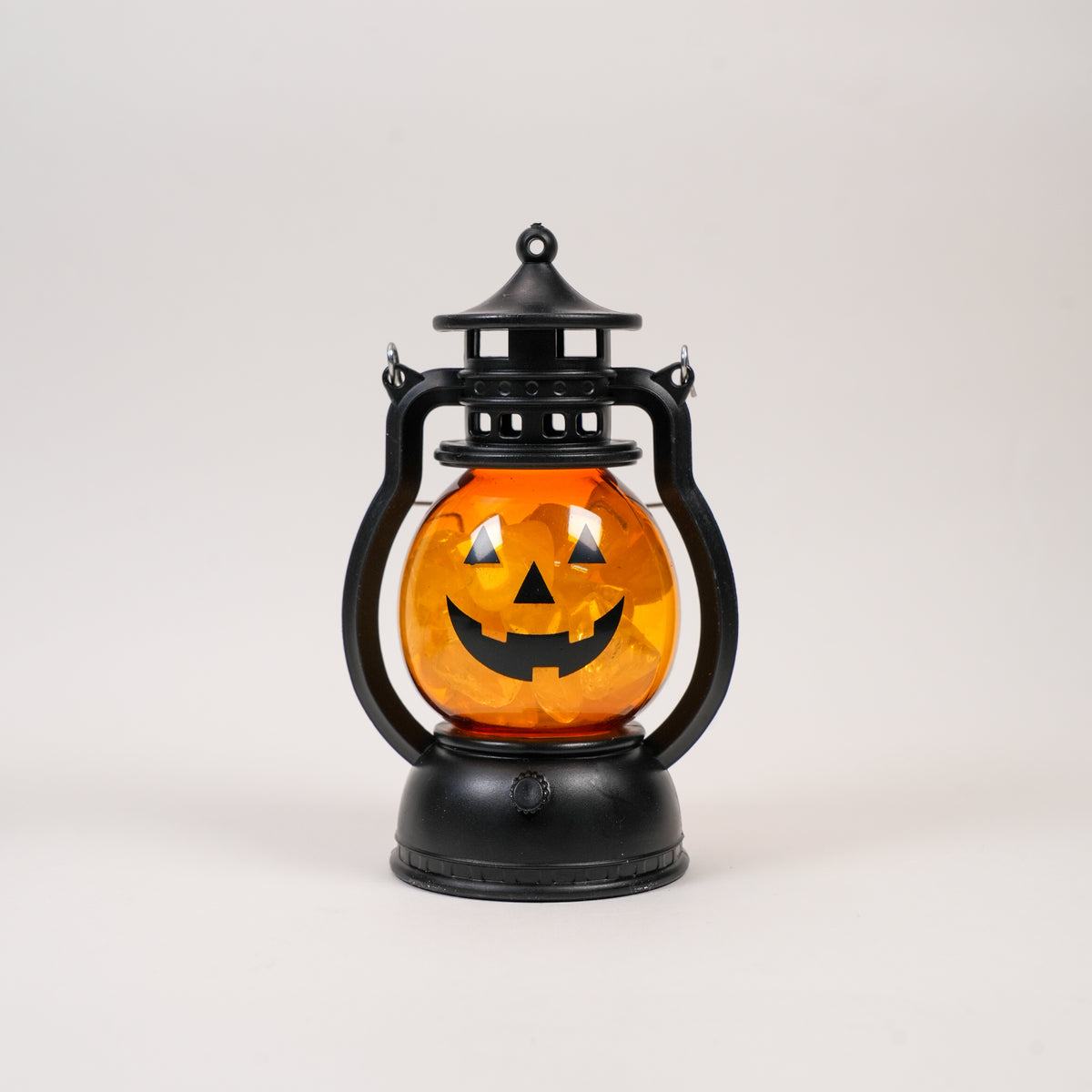 Halloween Pumpkin Face Mini Crystal Lantern, Portable LED Decorative Oil Lamp, Retro Small Hanging Lantern for Halloween Party Tabletop Home Decor