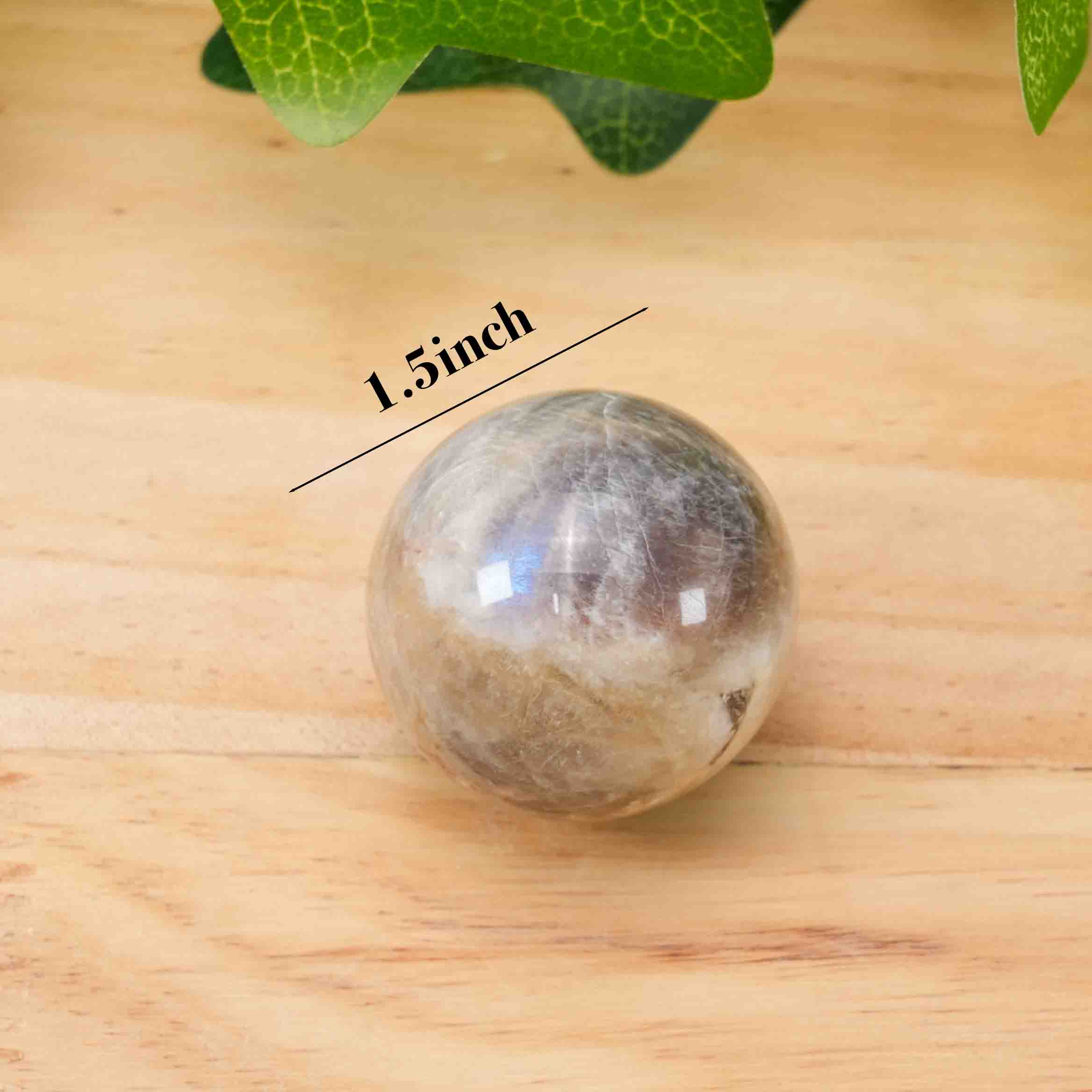 Orange Moonstone Mini Sphere | Tiny Healing Crystal, Portable Pocket Stone & Home Decor