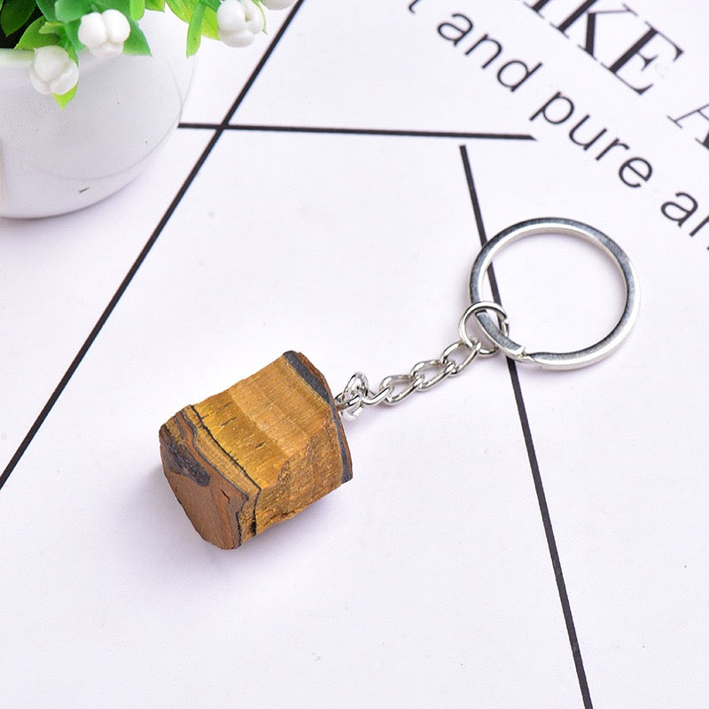 Natural Raw Crystal Keychain