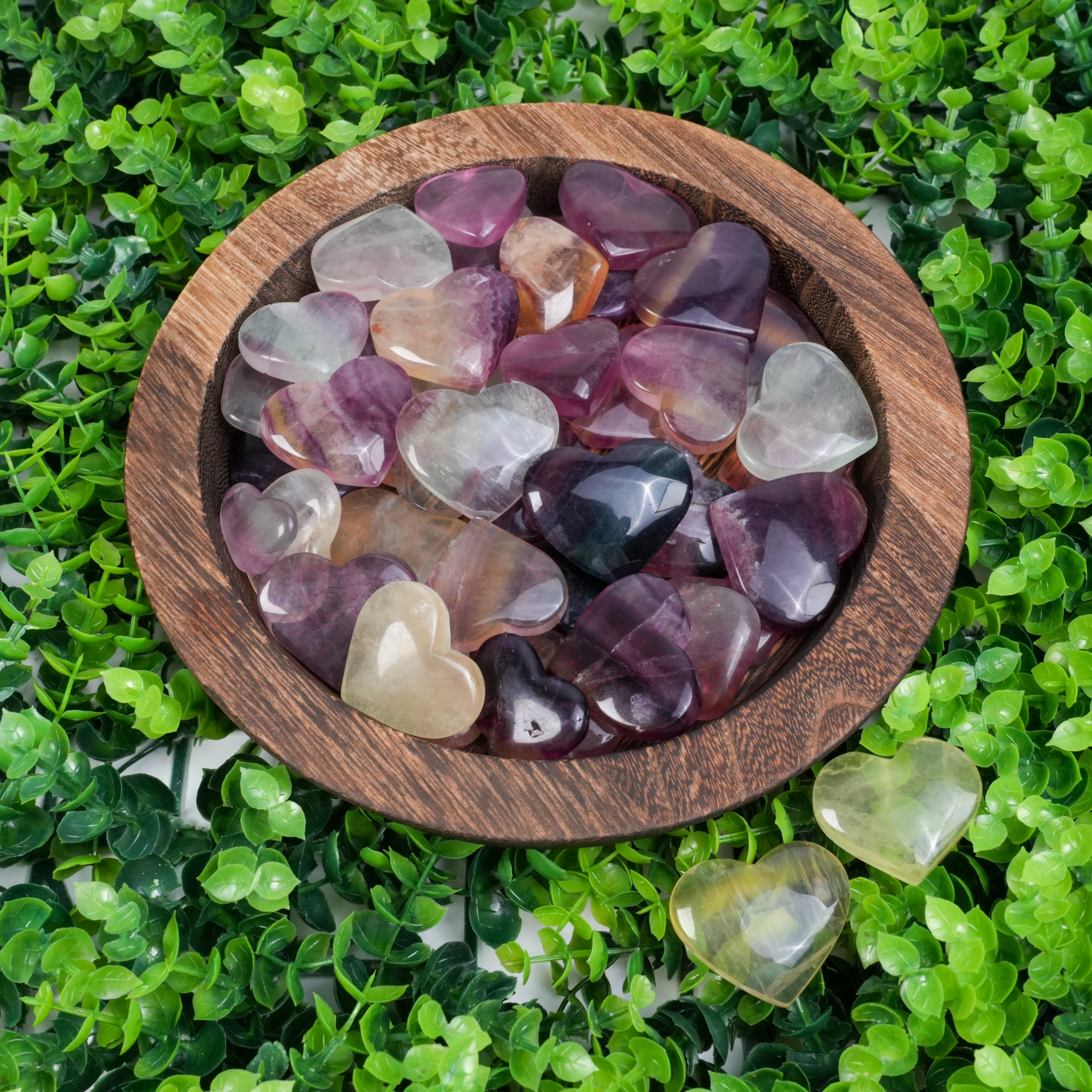 Purple Fluorite Heart Crystal | Polished Fluorite Palm Stone for Emotional Healing & Focus