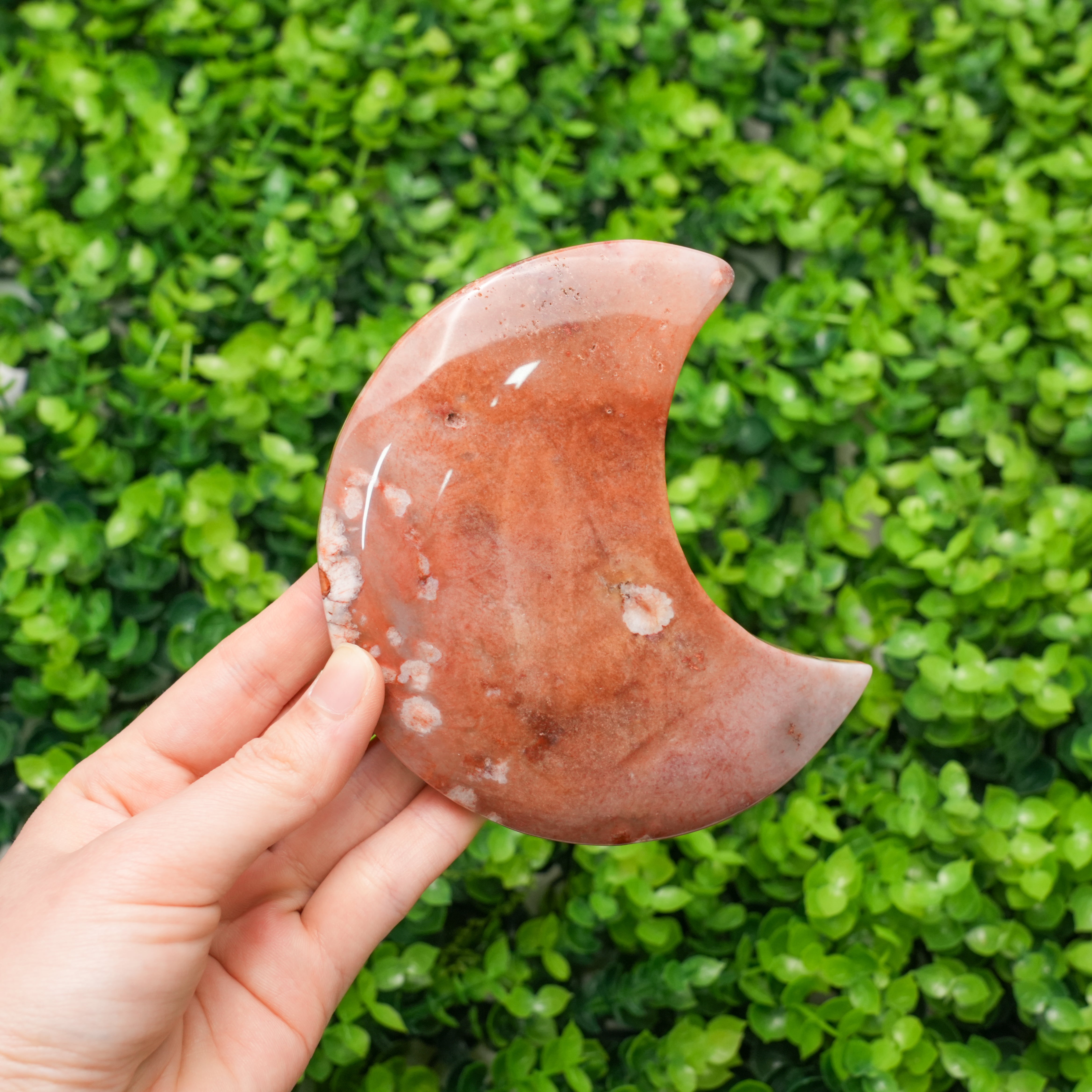 Carnelian Moon Crystal | Healing Stone for Passion & Vitality, Elegant Home Decor