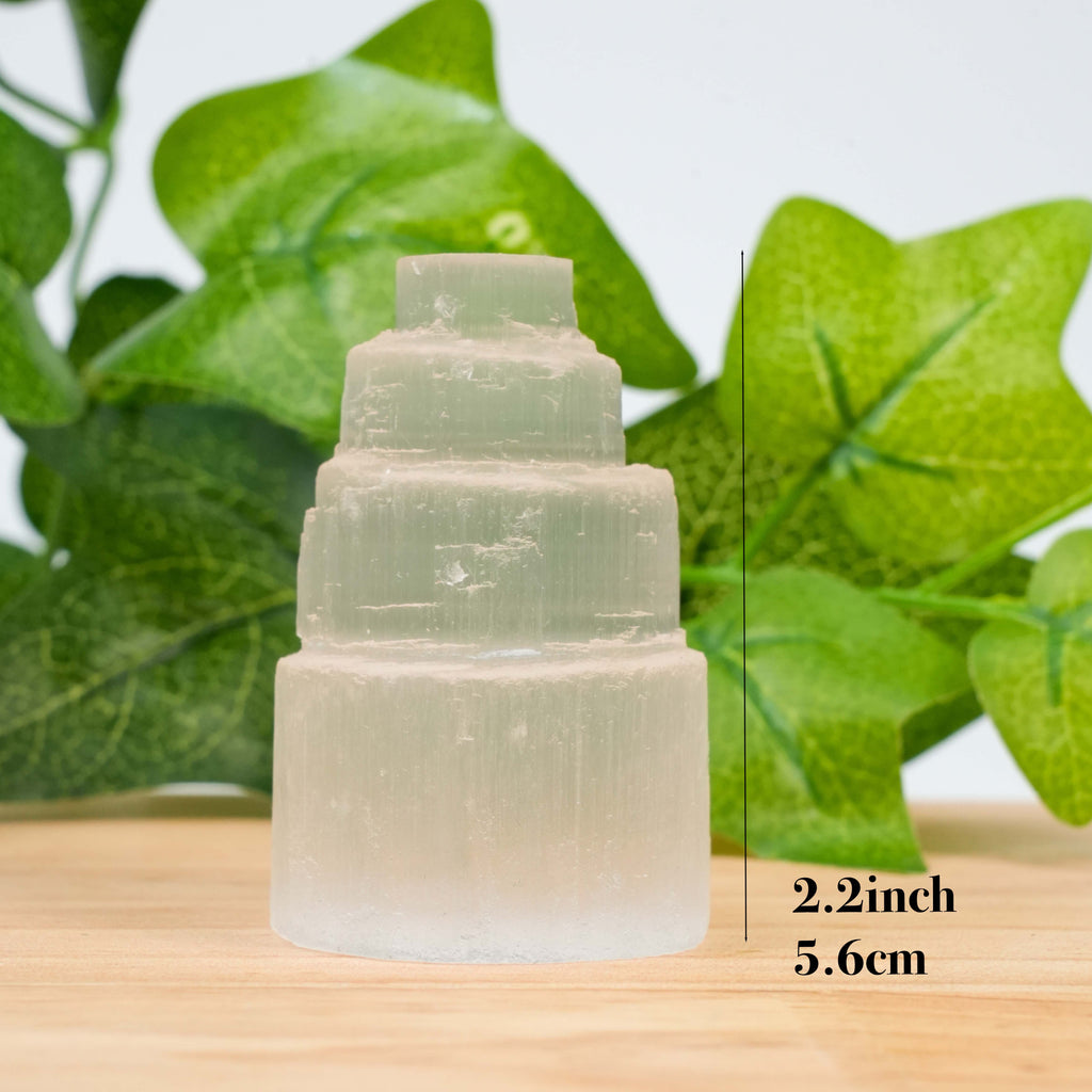 Selenite Tower Crystal, Raw White Selenite Skyscraper for Energy Cleansing & Home Decor