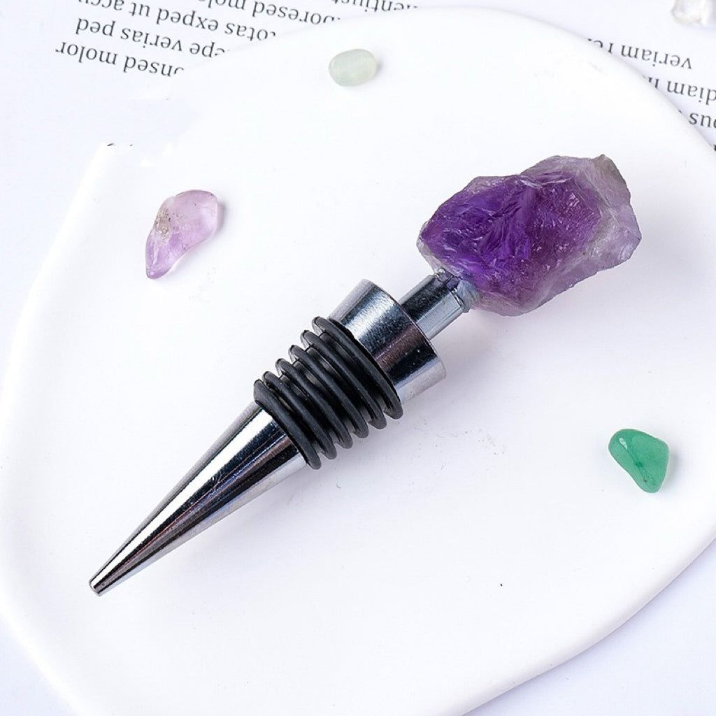 Natural Crystal Raw Stone Red Wine Stopper
