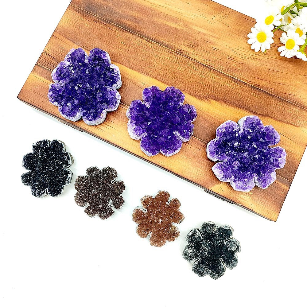 Natural Amethyst Cluster Four-Leaf Clover