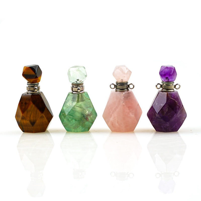 Crystal Standing Gemstone Perfume Bottle