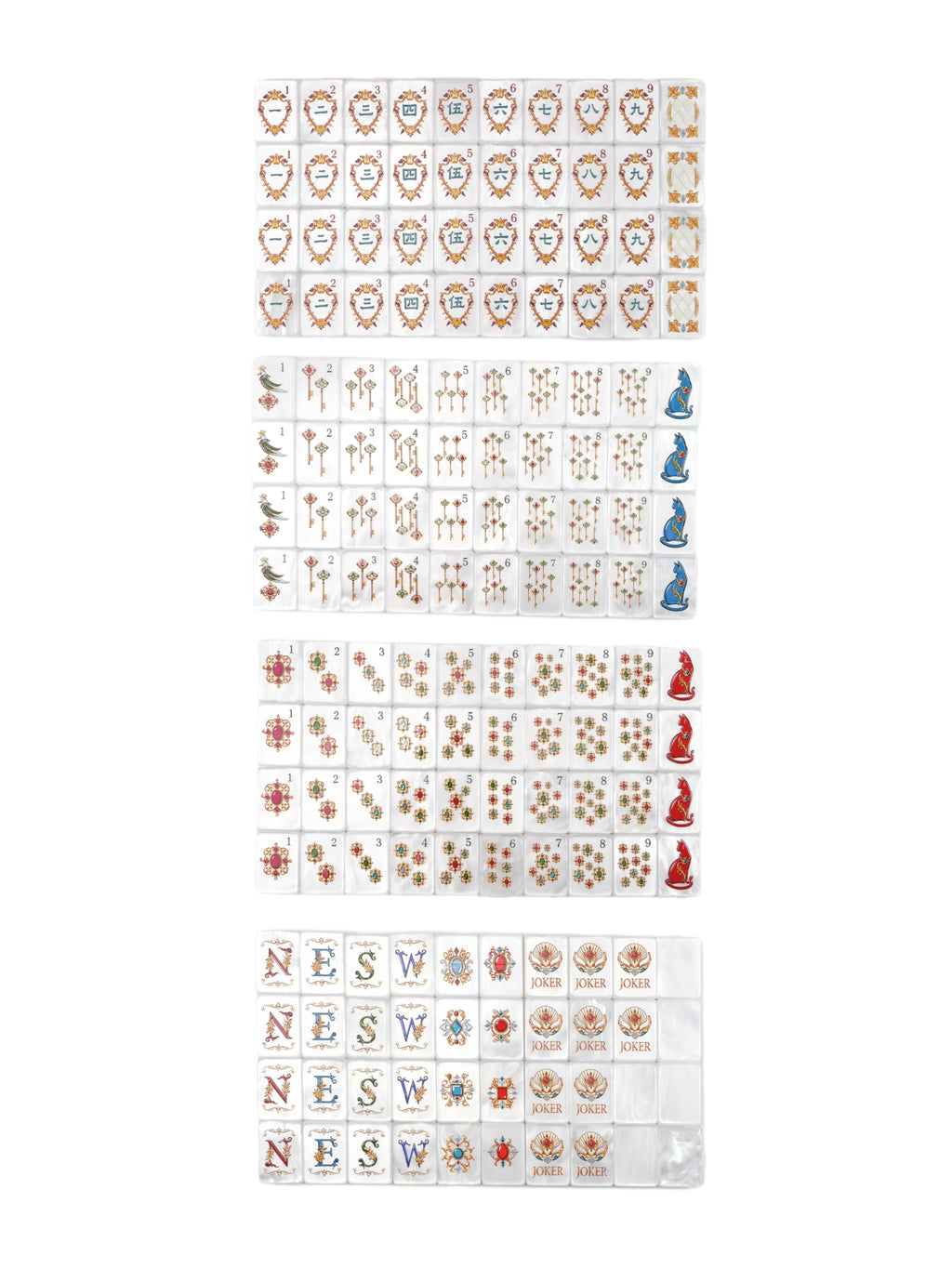 Pearlescent Shell White  Mahjong Set