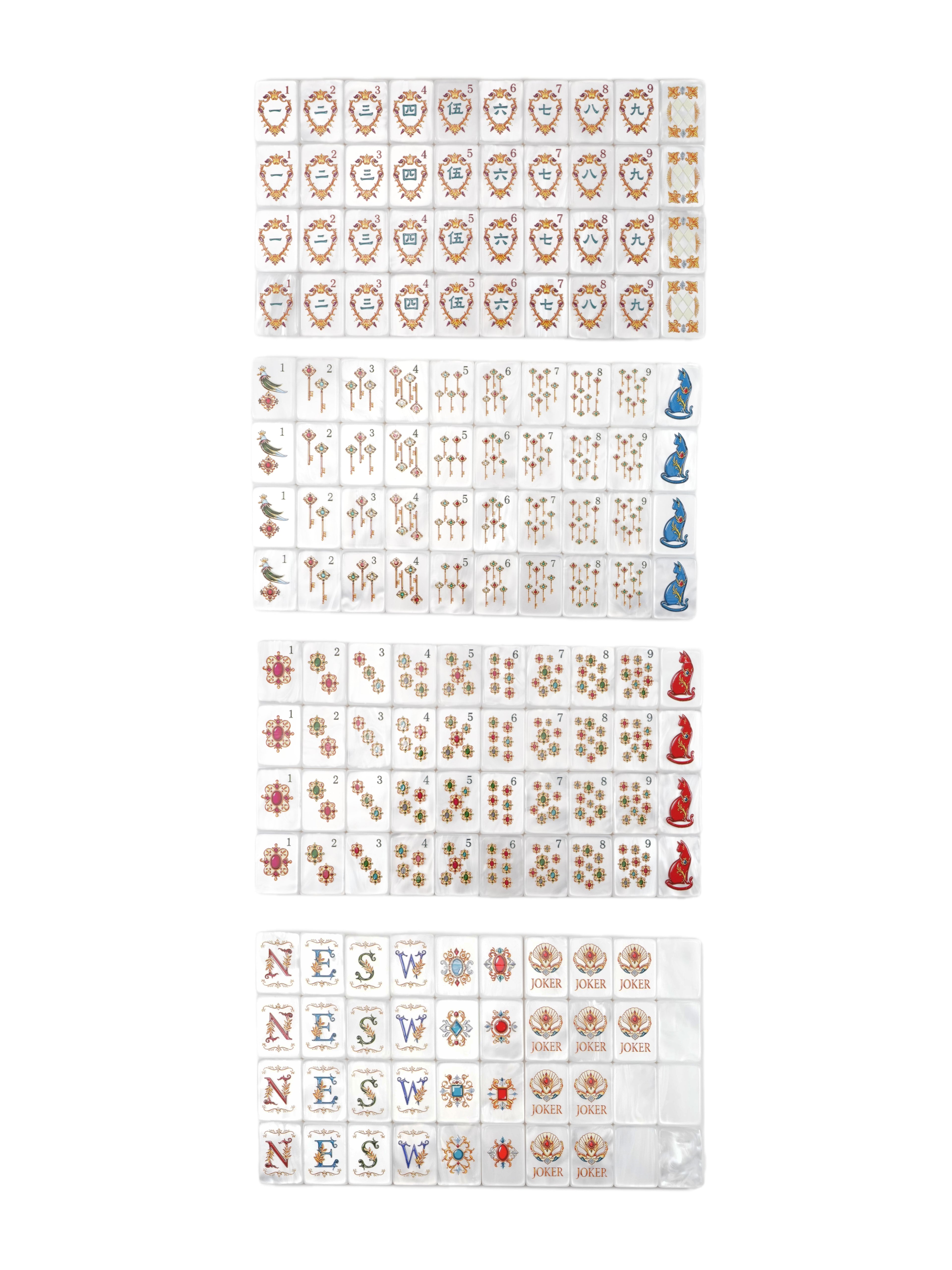 Pearlescent Shell White  Mahjong Set