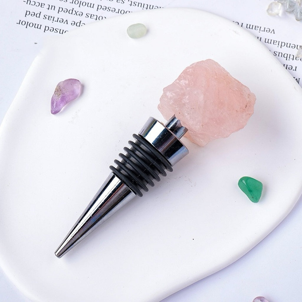 Natural Crystal Raw Stone Red Wine Stopper