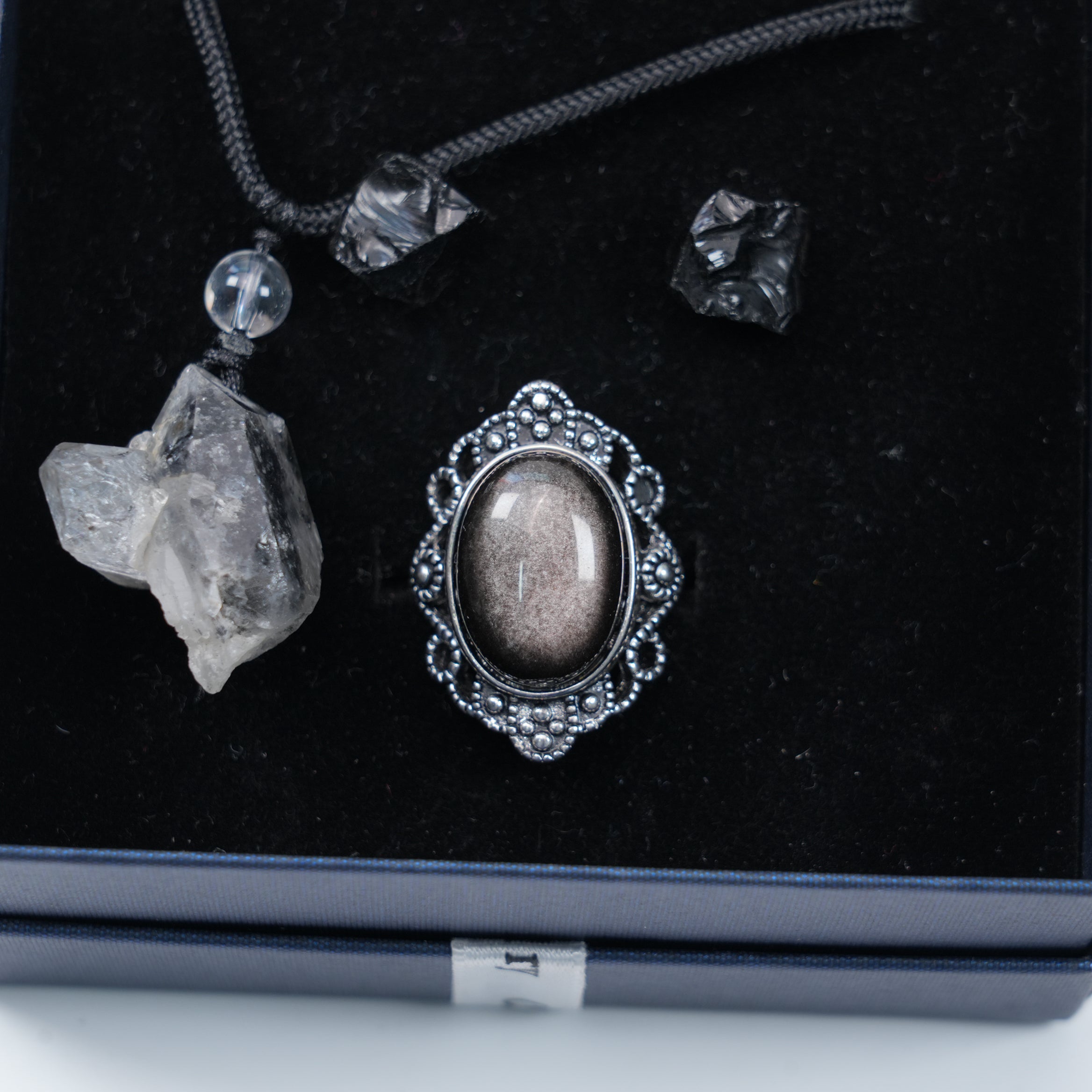 Crystal Jewelry Set - Necklace, Earrings & Ring 3-in-1