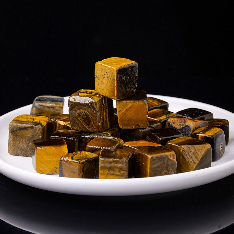 Yellow Tiger Eye Stone Ice Cubes