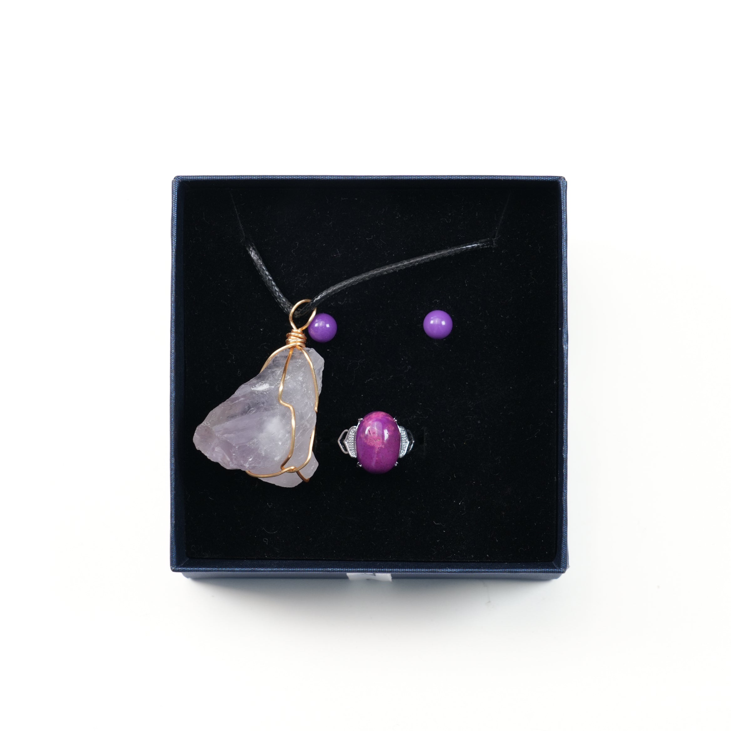 Crystal Jewelry Set - Necklace, Earrings & Ring 3-in-1
