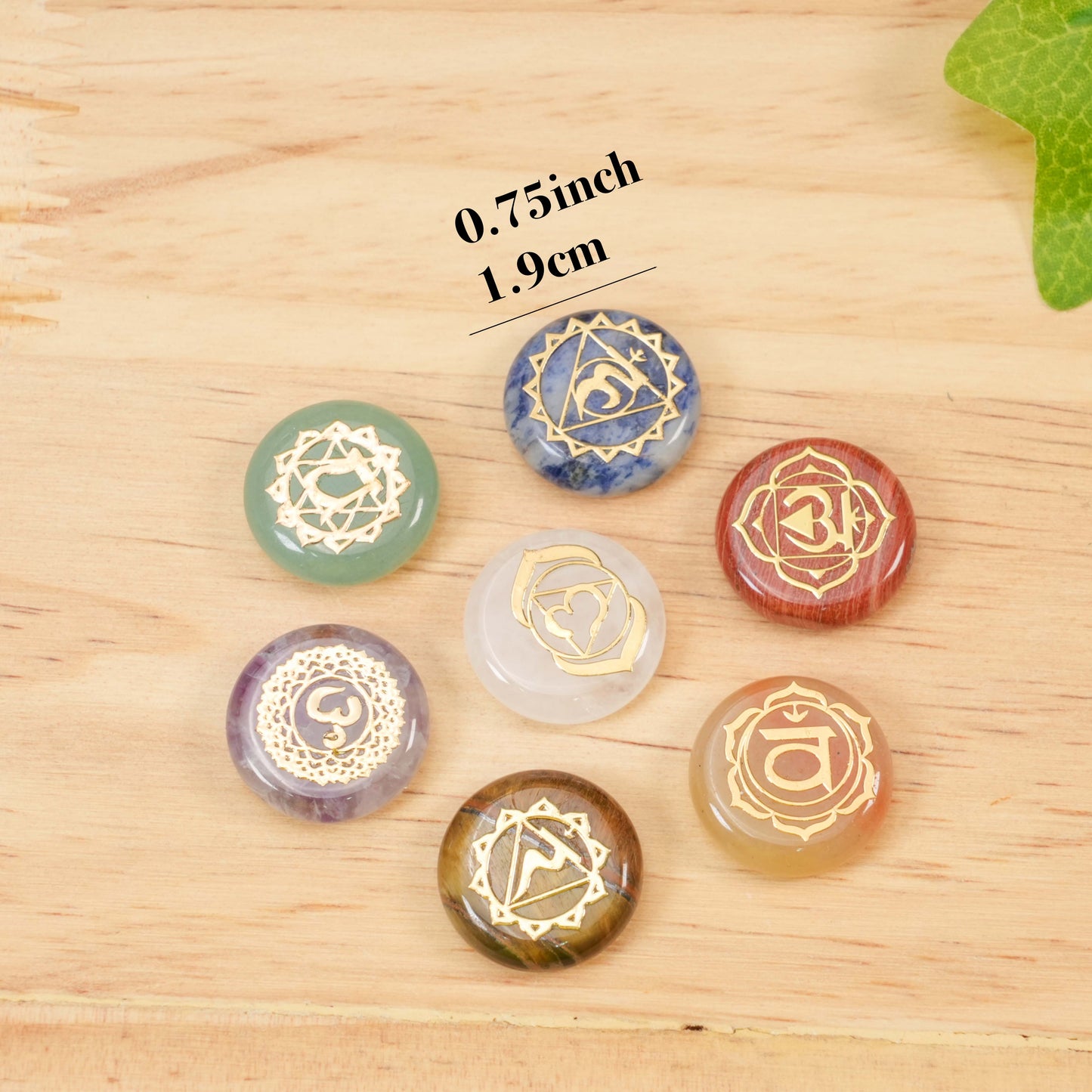 7 Pieces Natural Chakra Healing Crystal Set - Mixed Round & Heart-Shaped Stones for Yoga, Meditation & Reiki - Polished Energy Stones for Mindfulness, Spiritual Balancing & Gift Collection