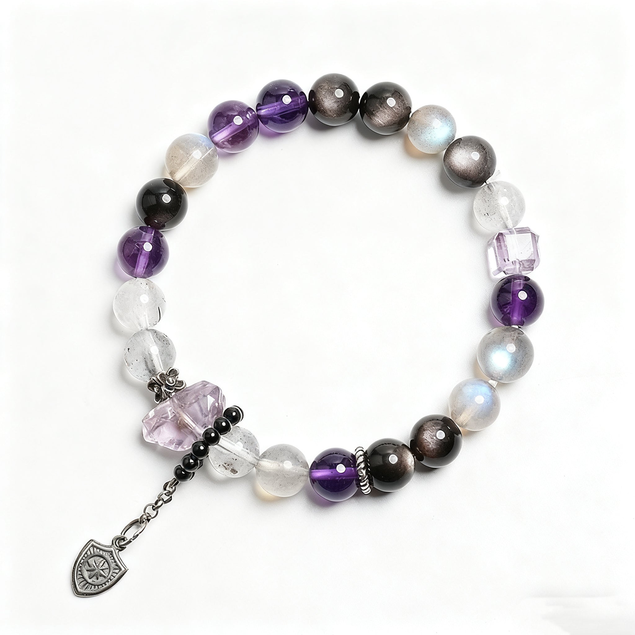 Natural Nine Purple Fire Amethyst Bracelet