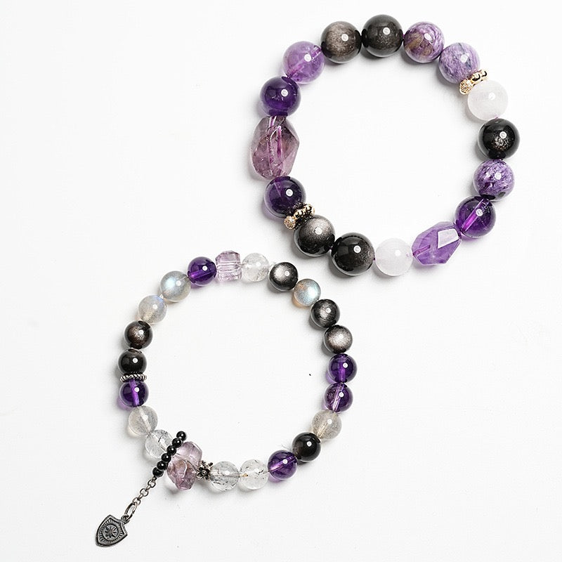 Natural Nine Purple Fire Amethyst Bracelet