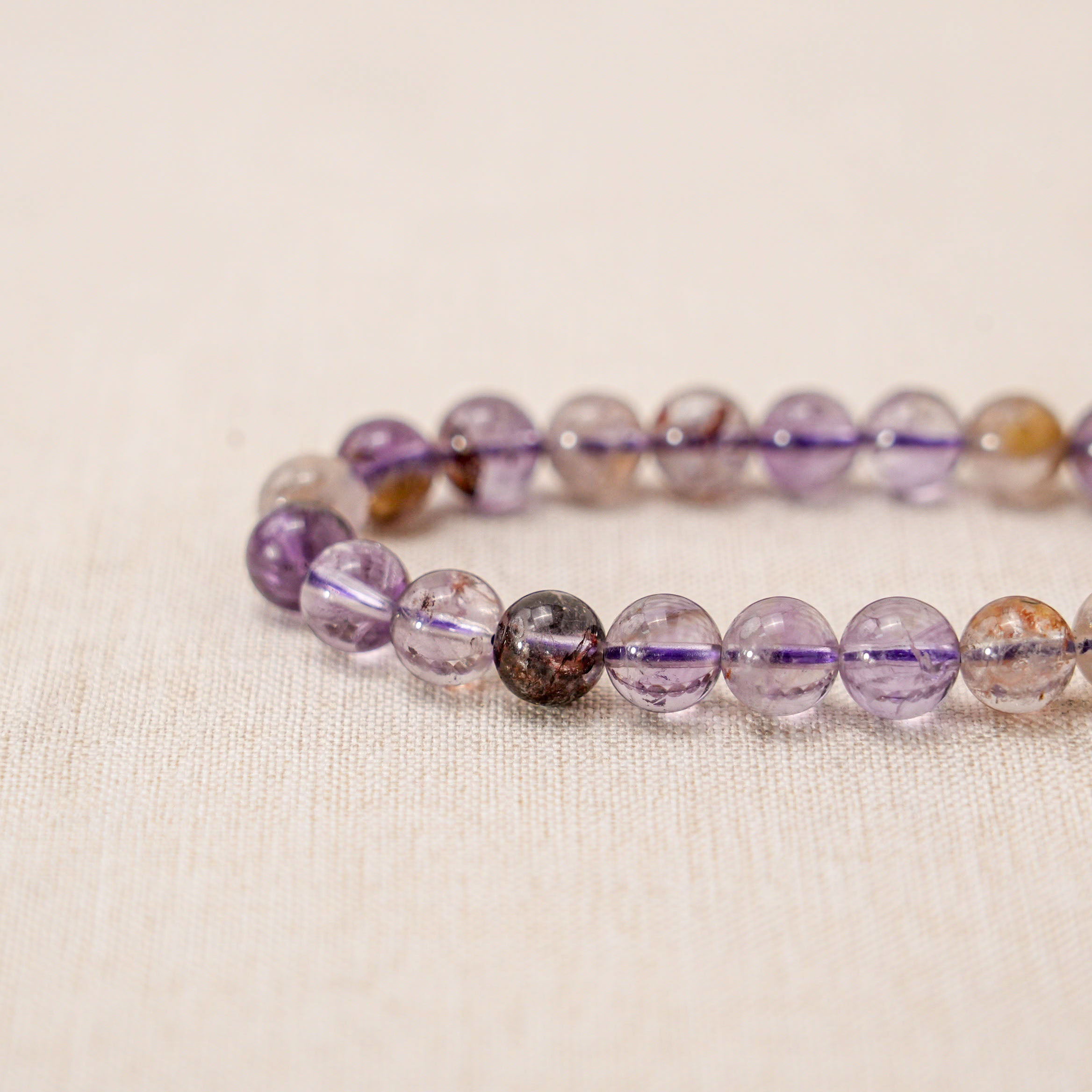 Amethyst Phantom Quartz Bracelet for enhancing physical and emotional balance