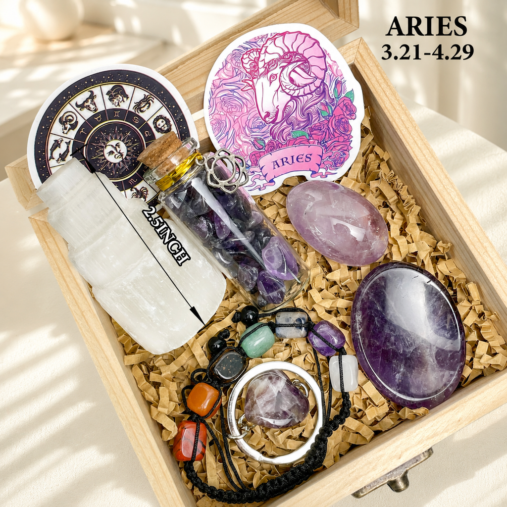 Zodiac Natural Crystal Gift Box