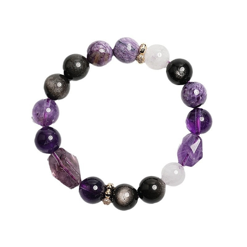Nine Purple Fire Amethyst Asai Gemstone Bracelet