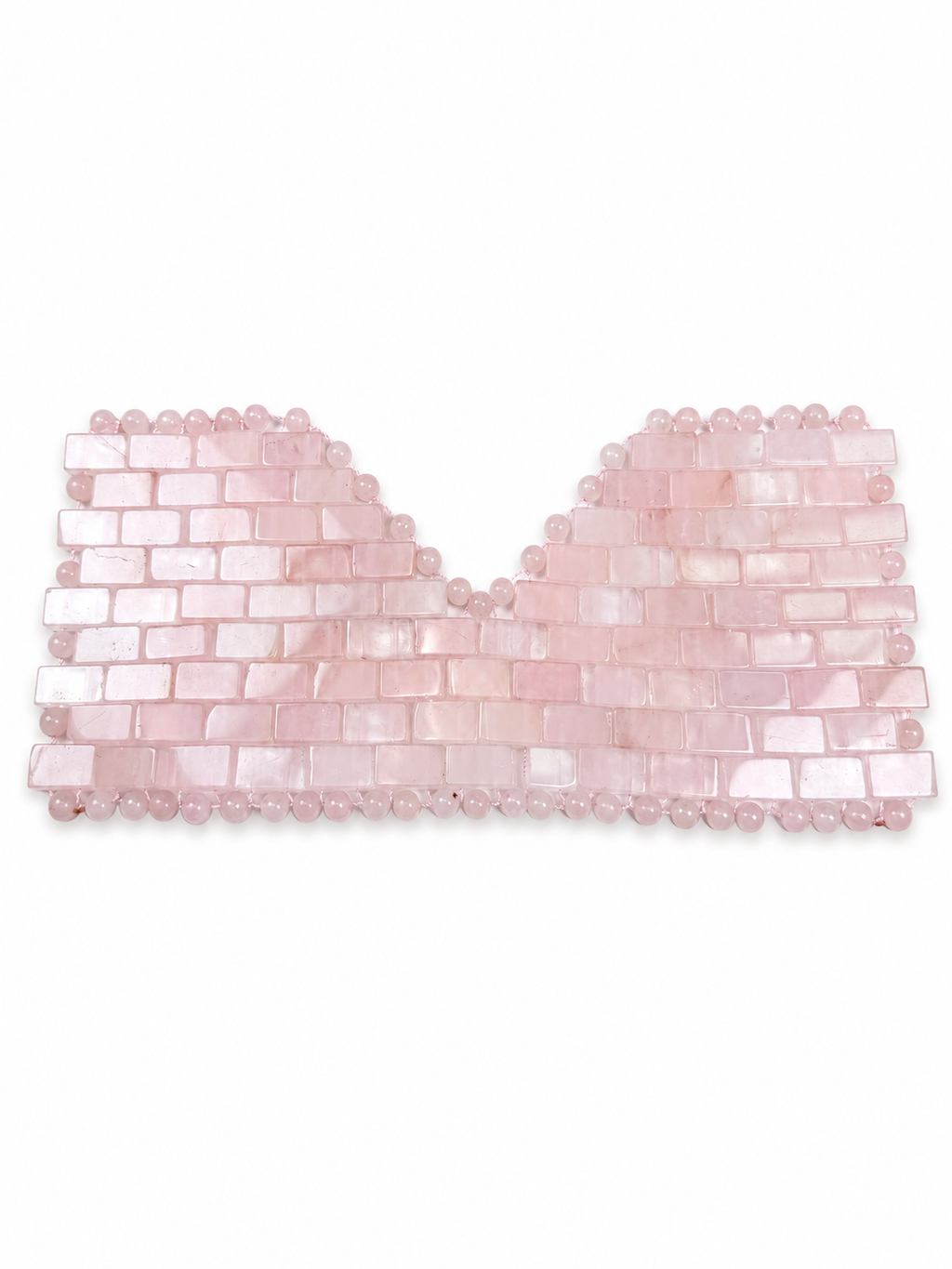 Natural Rose Quartz Crystal Eye Mask, Hand‑Woven Cooling Eye Mask for Facial Spa Relaxation, Reduce Puffiness, Premium Drawer Gift Box Included