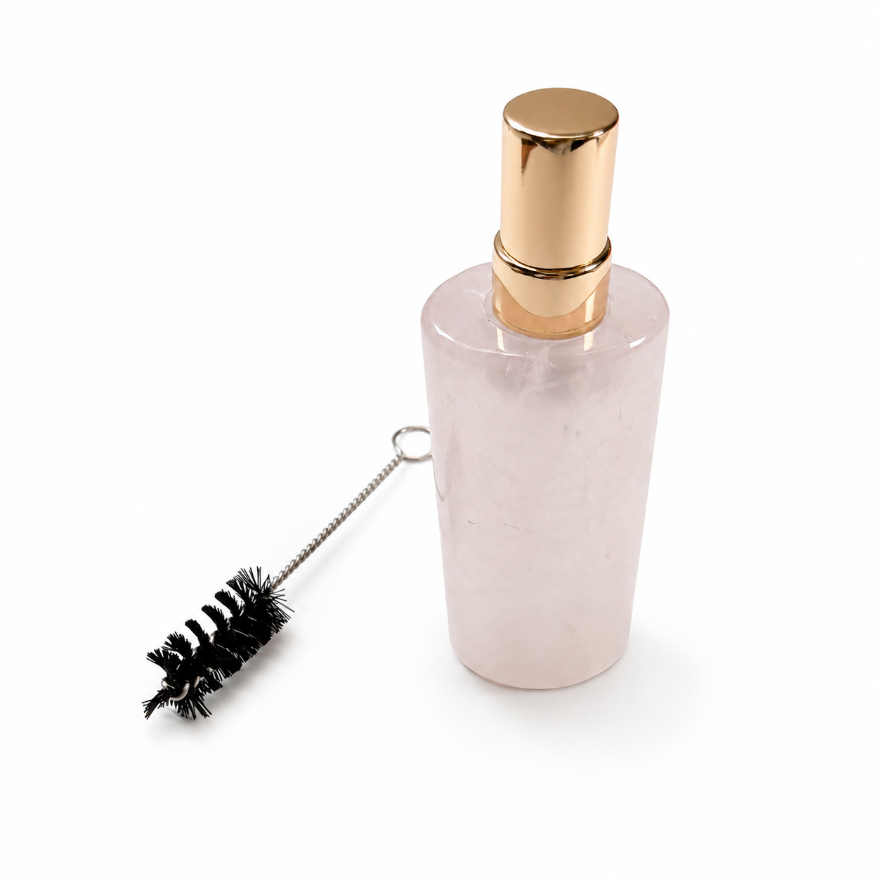 Natural Rose Quartz Crystal Spray Perfume Bottle With Cleaning Brush