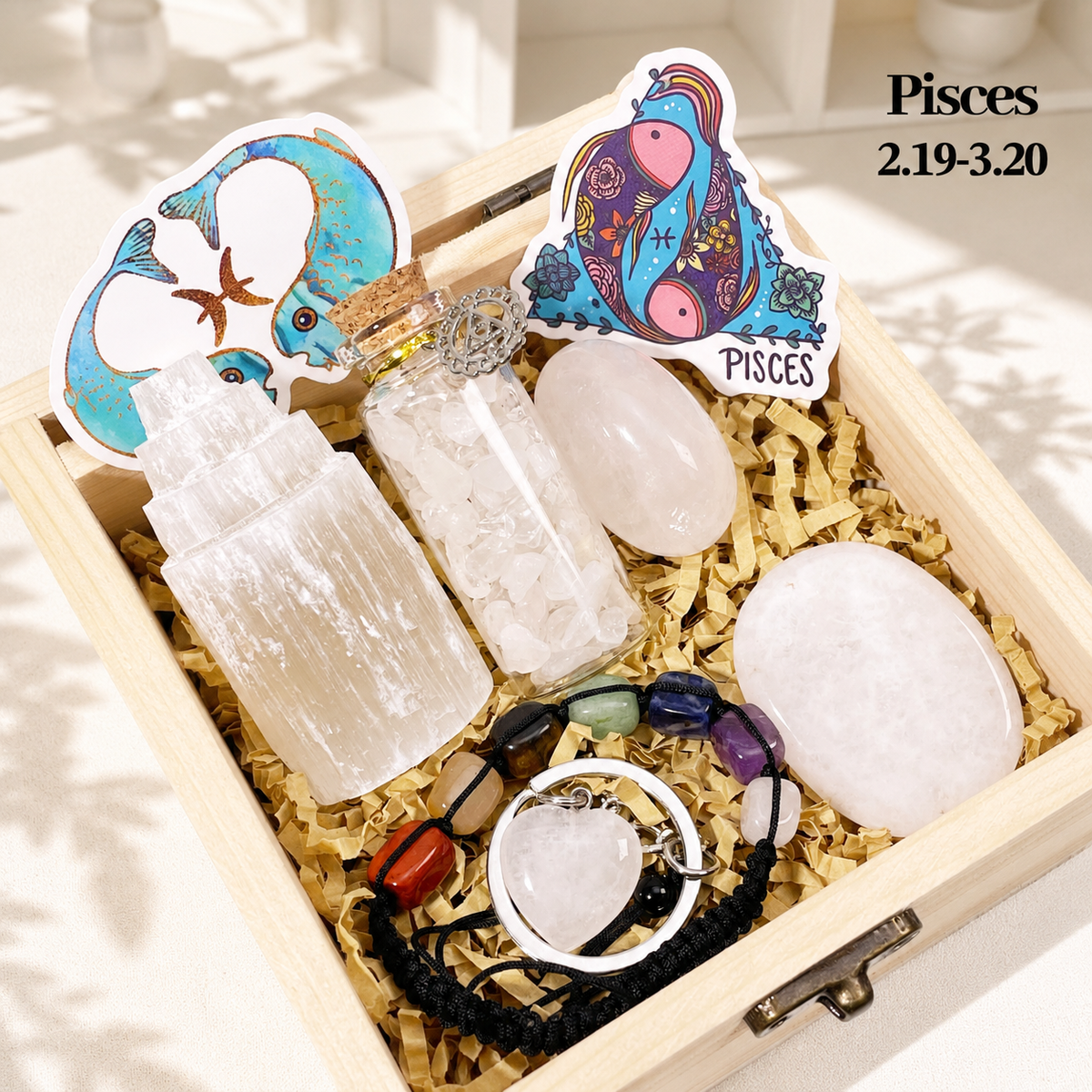Zodiac Natural Crystal Gift Box