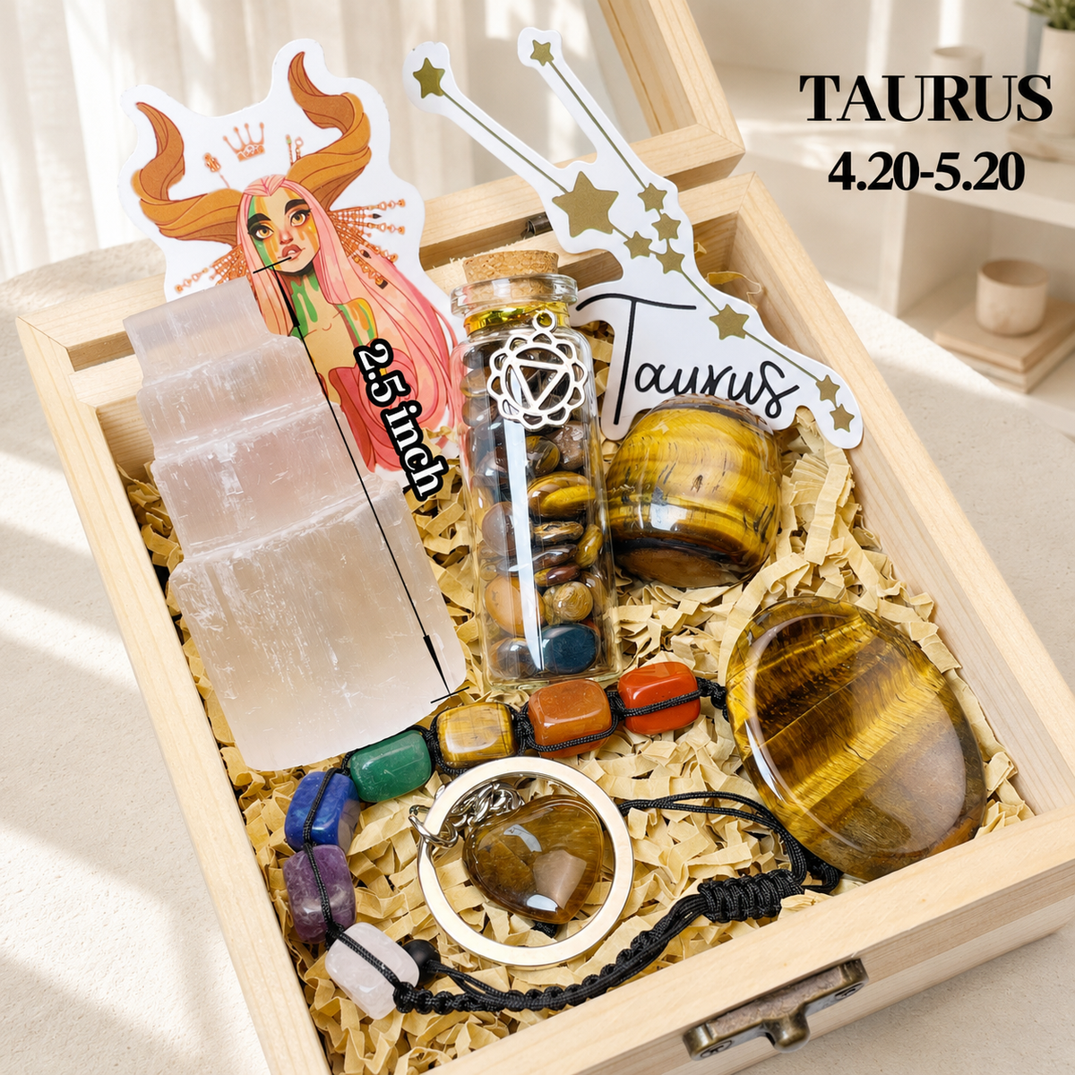 Zodiac Natural Crystal Gift Box