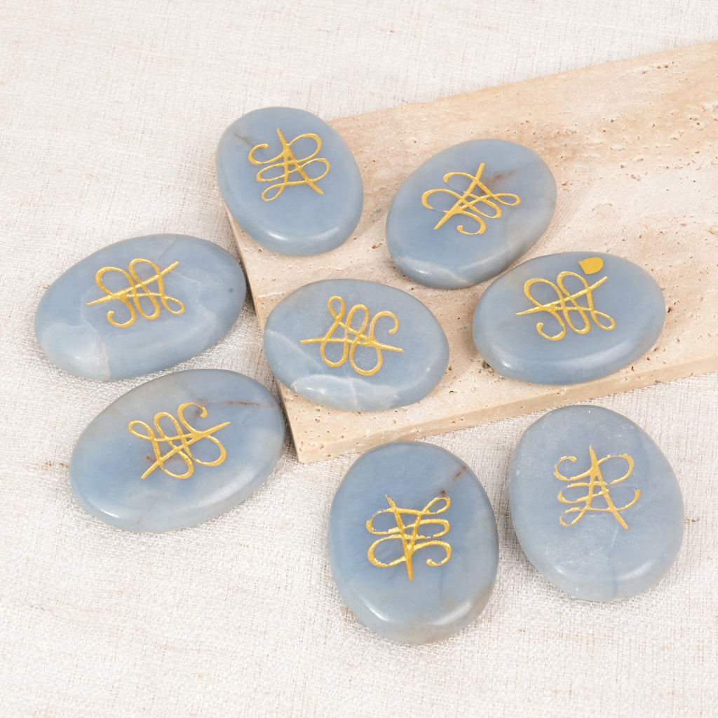 Angelite Palm Stone
