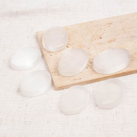 Selenite Worry Stone