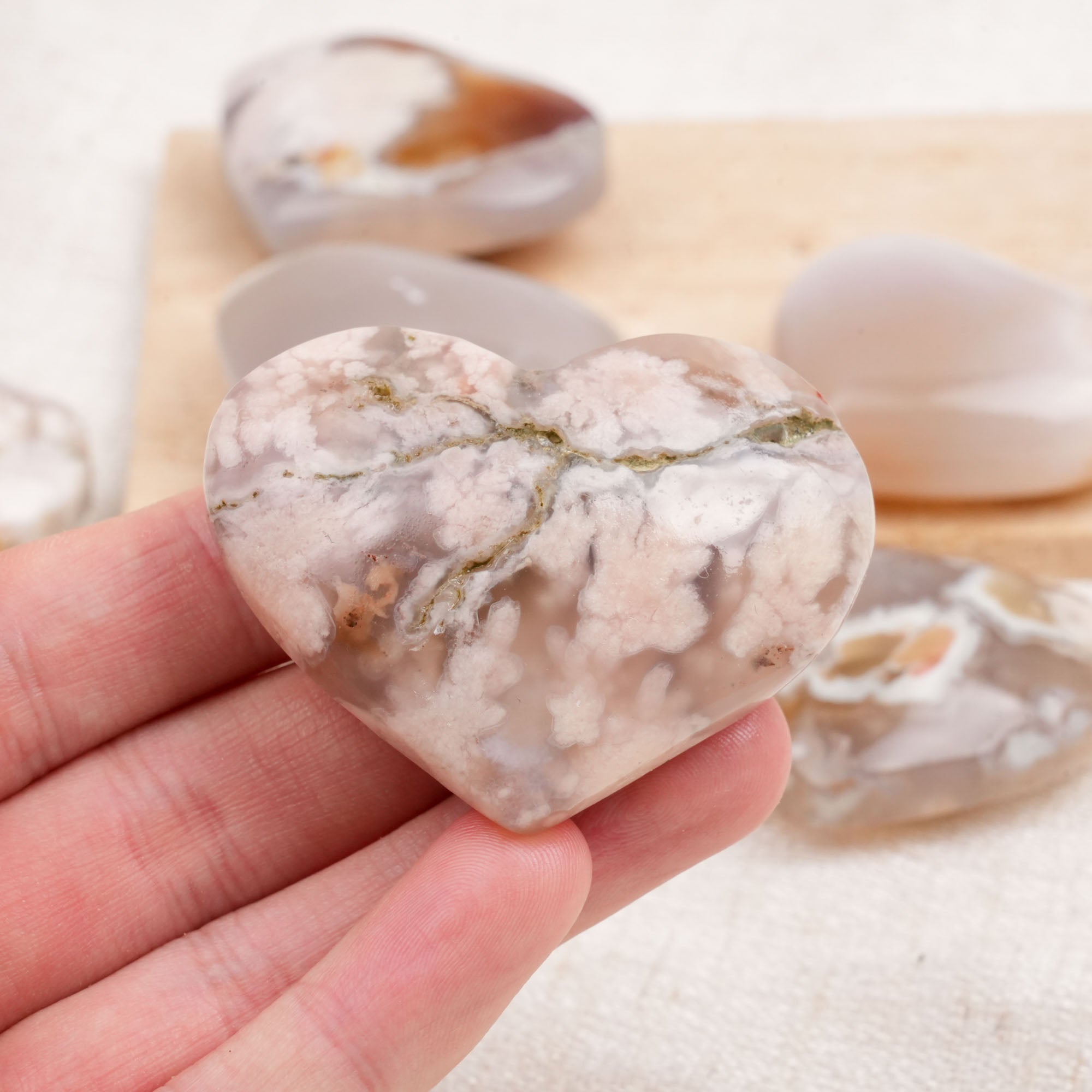 Flower Agate Palm Stone